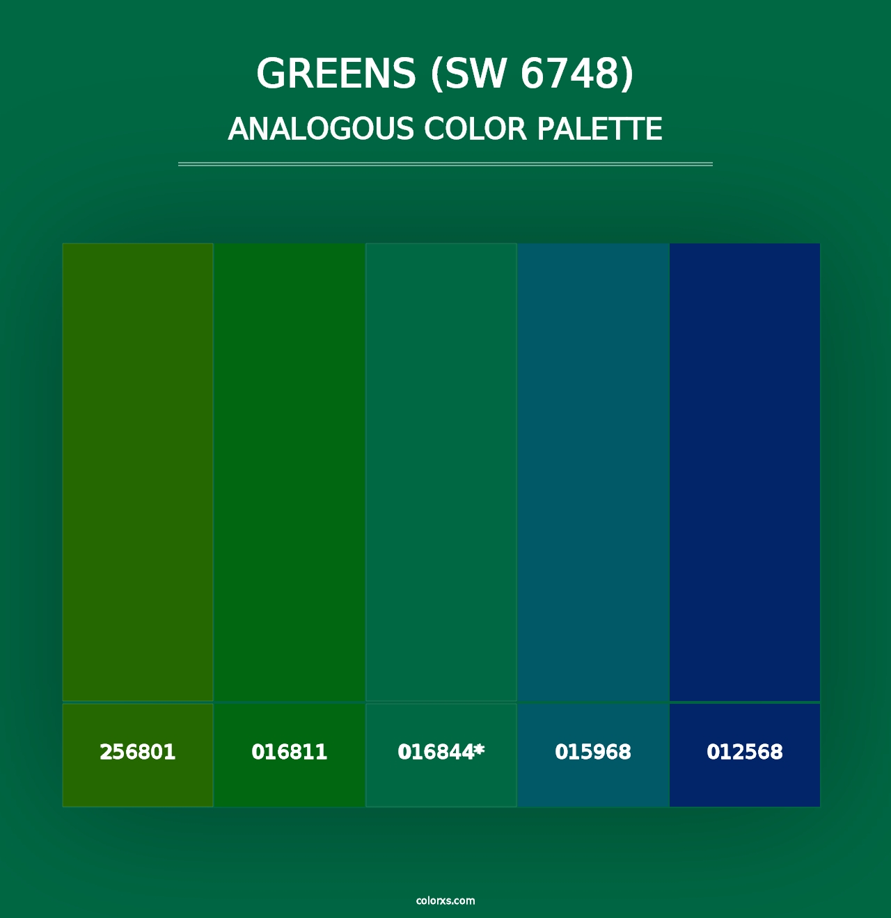 Greens (SW 6748) - Analogous Color Palette