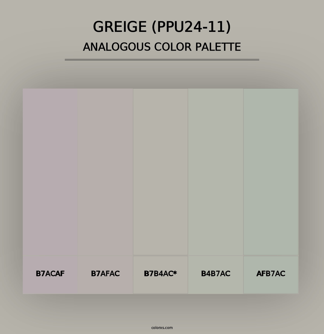 Greige (PPU24-11) - Analogous Color Palette