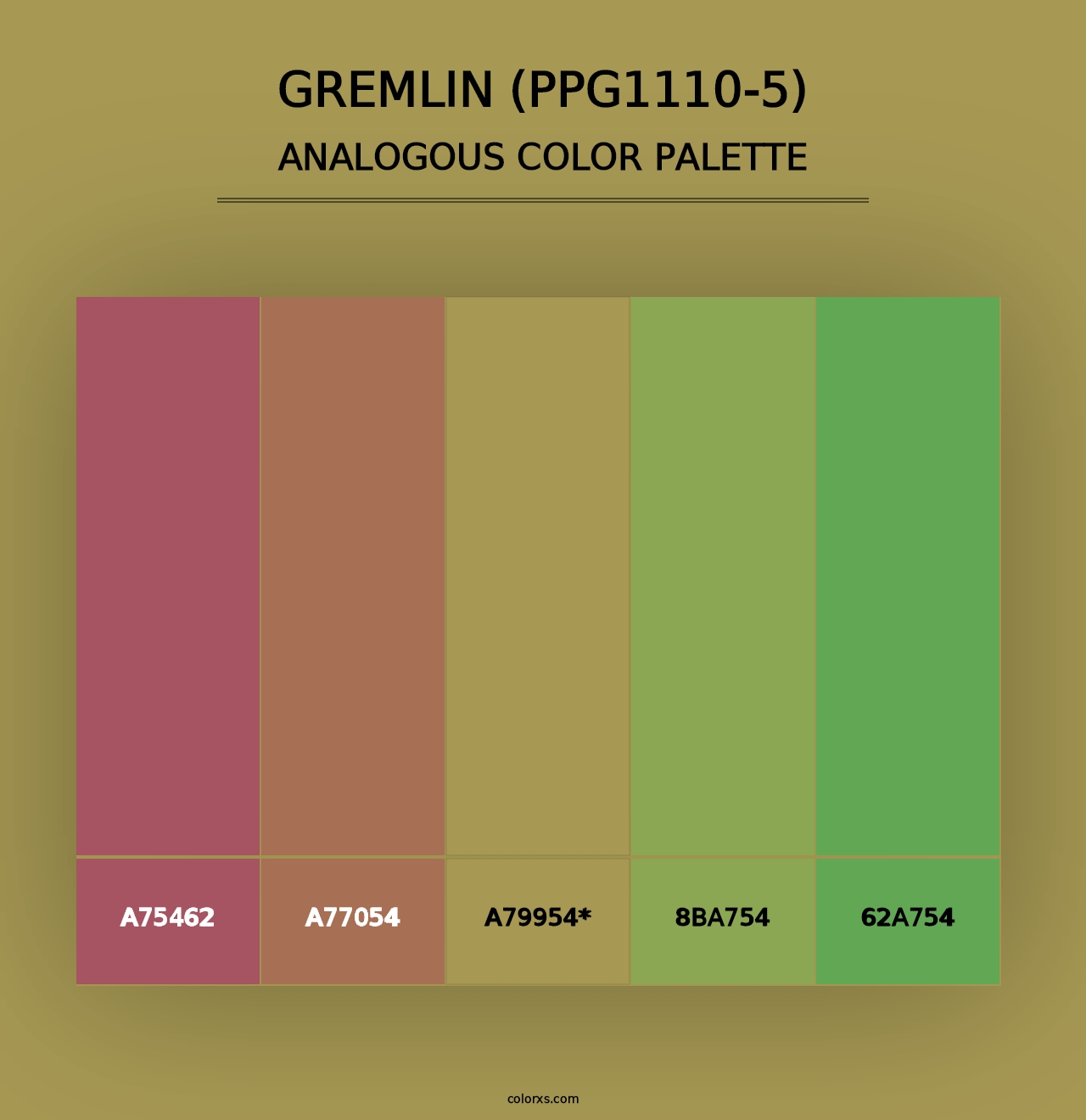 Gremlin (PPG1110-5) - Analogous Color Palette