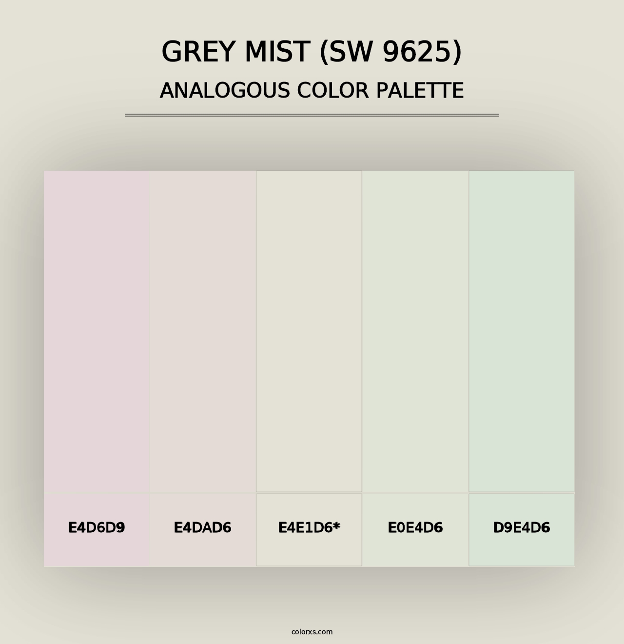 Grey Mist (SW 9625) - Analogous Color Palette