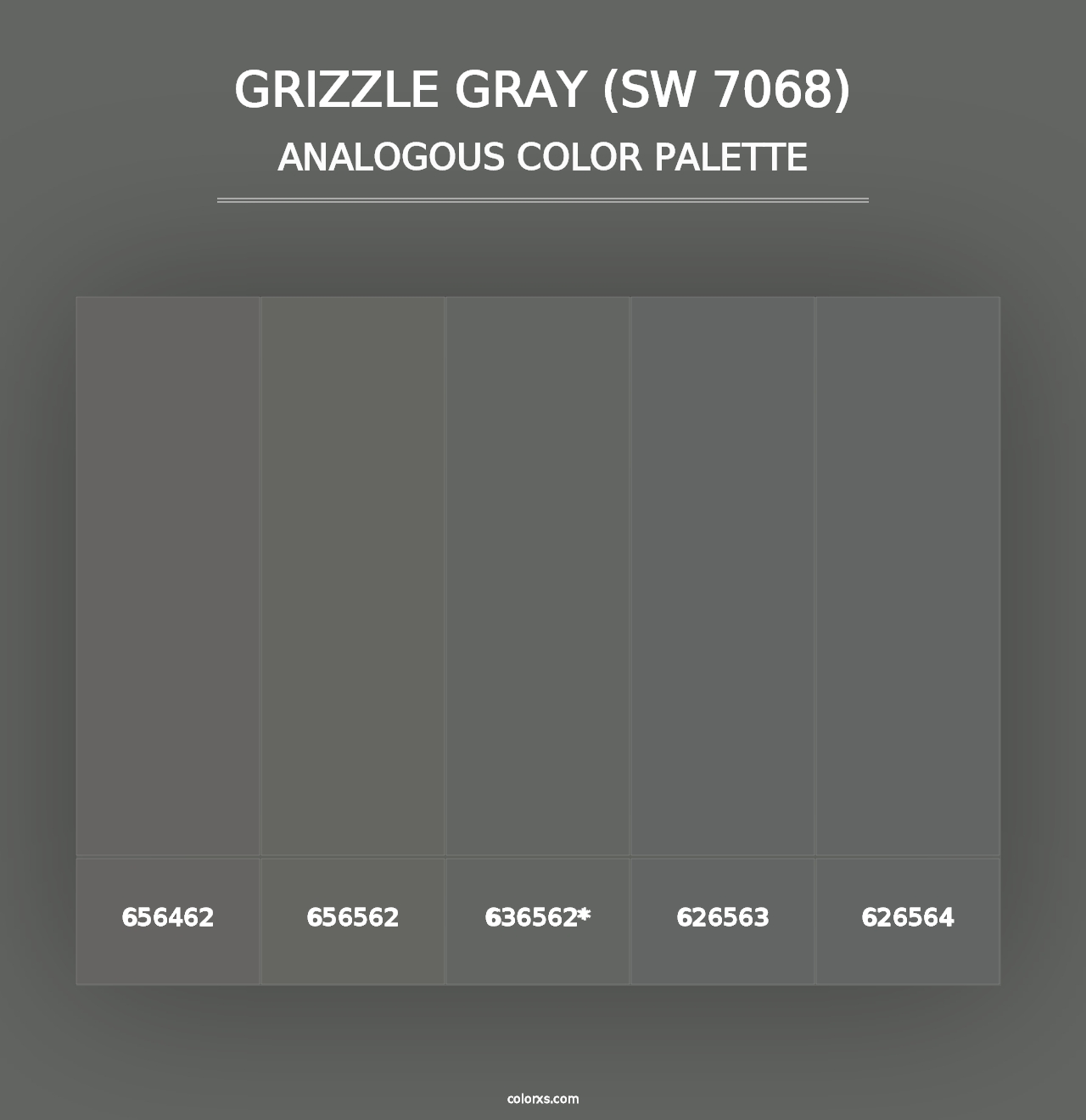 Grizzle Gray (SW 7068) - Analogous Color Palette