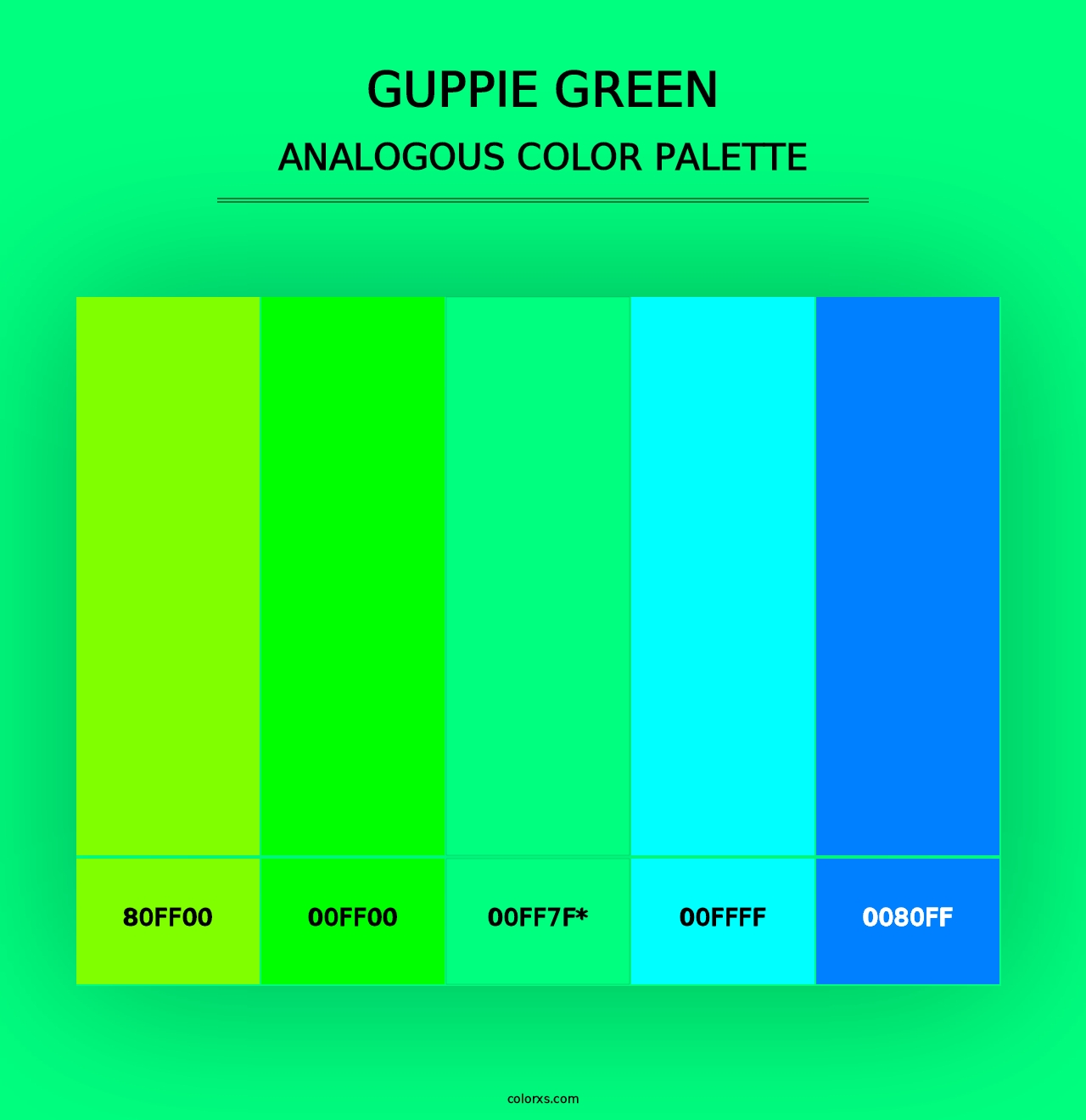 Guppie green - Analogous Color Palette