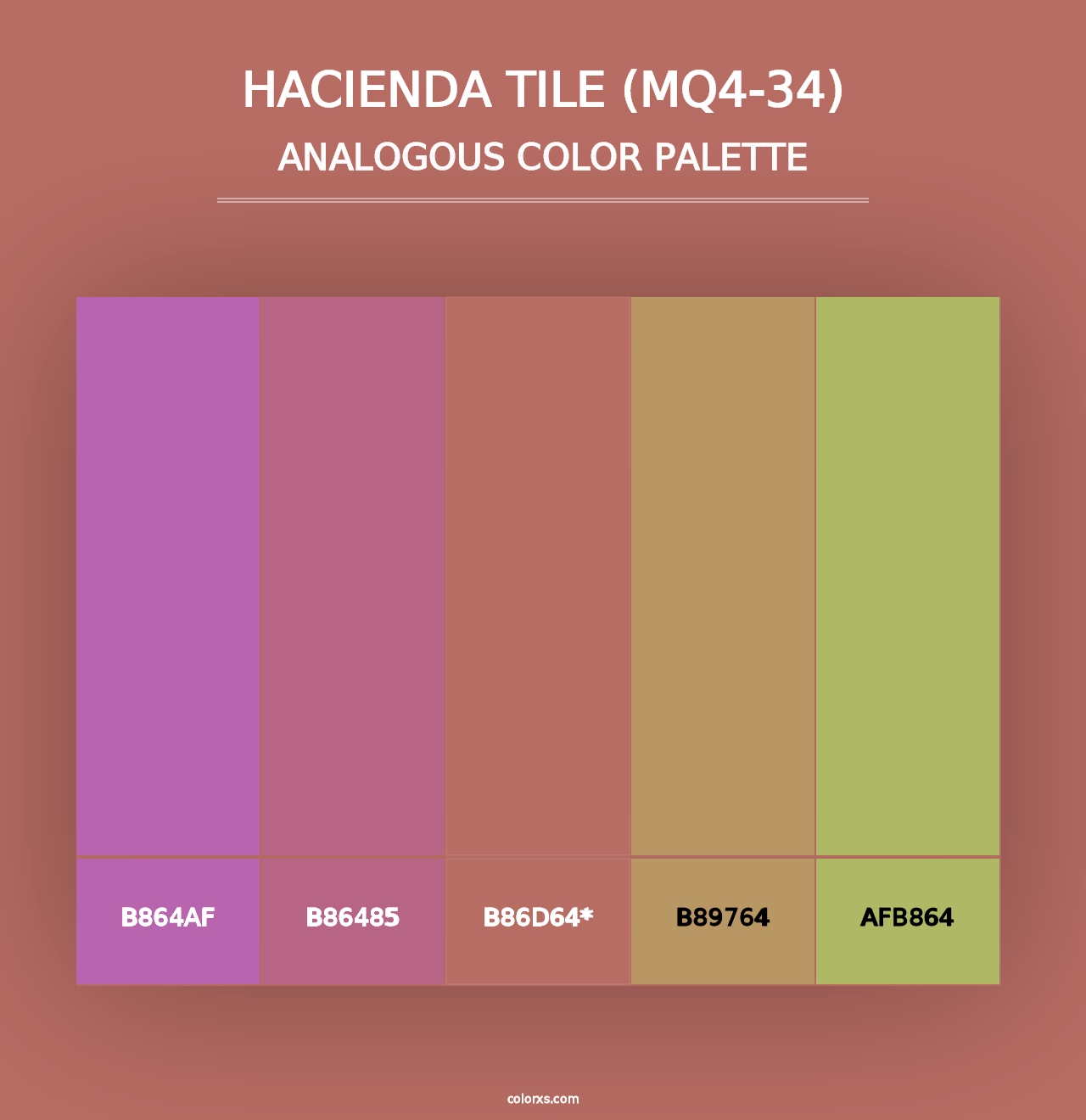 Hacienda Tile (MQ4-34) - Analogous Color Palette