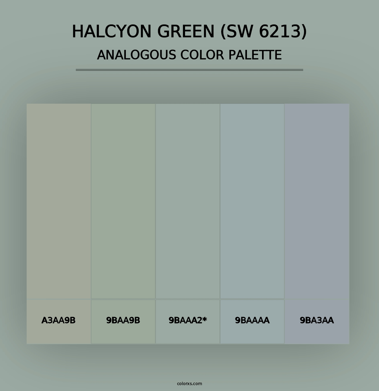 Halcyon Green (SW 6213) - Analogous Color Palette