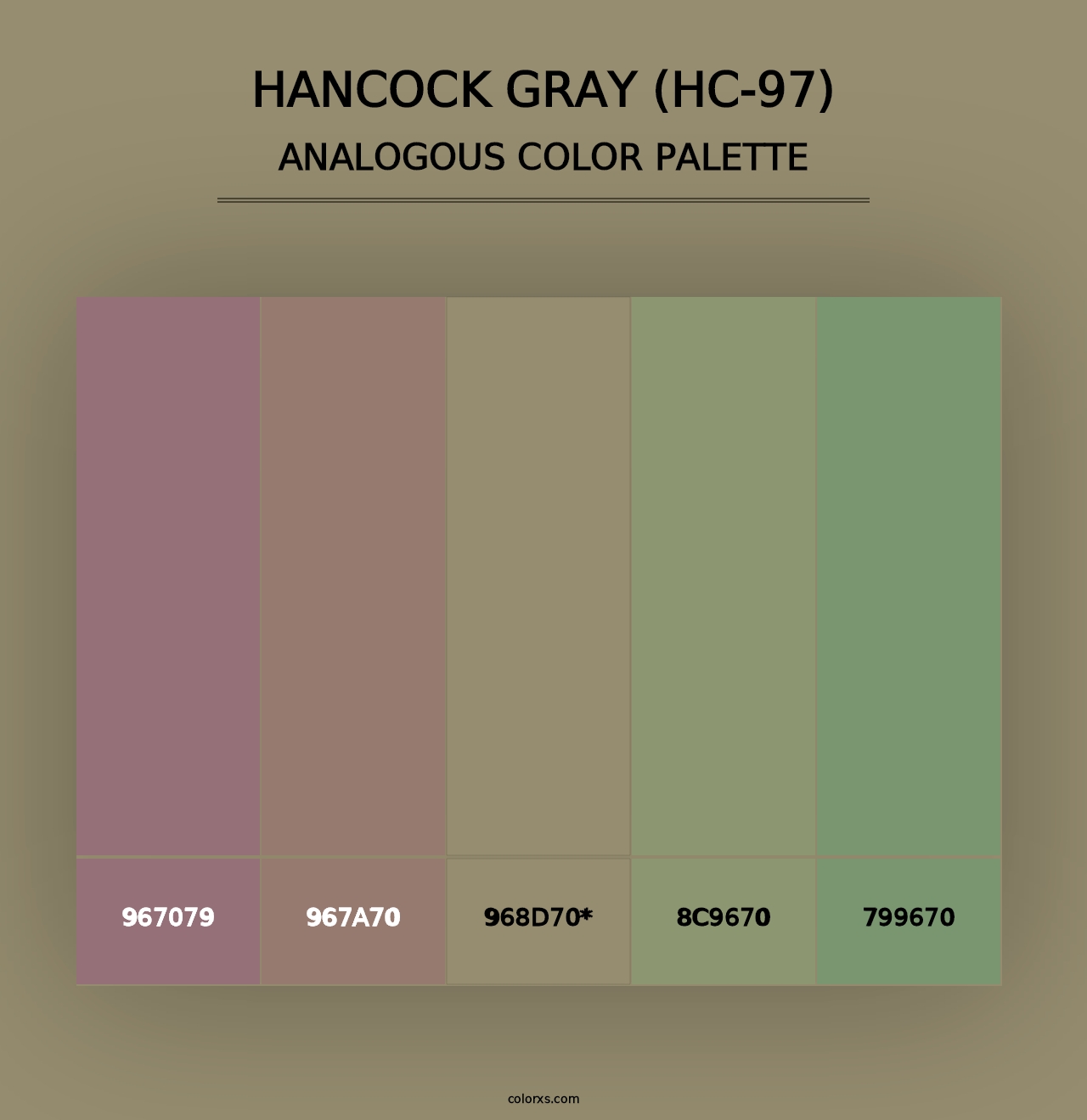 Hancock Gray (HC-97) - Analogous Color Palette