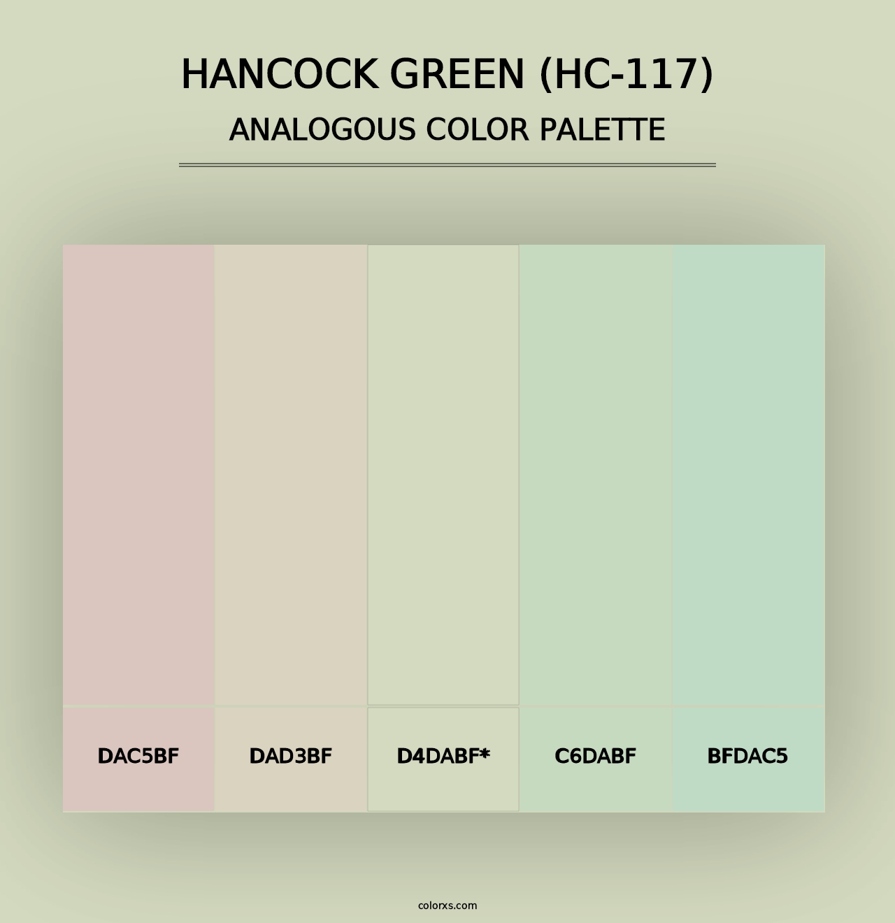 Hancock Green (HC-117) - Analogous Color Palette