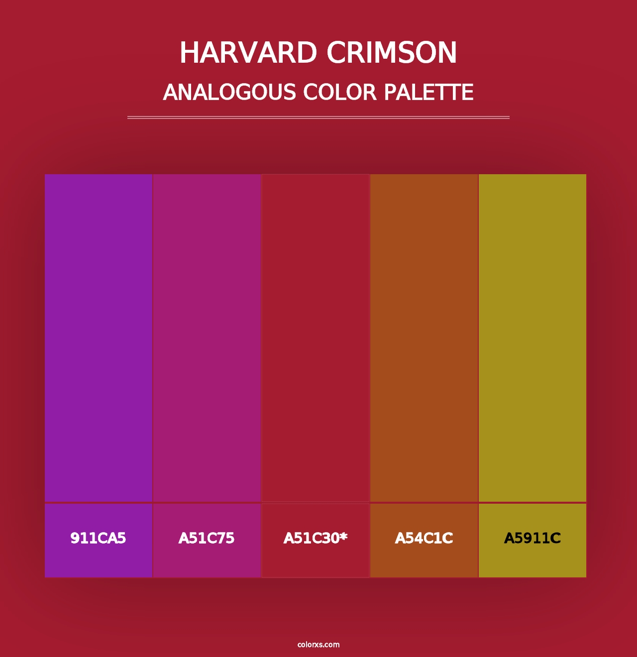 Harvard Crimson - Analogous Color Palette