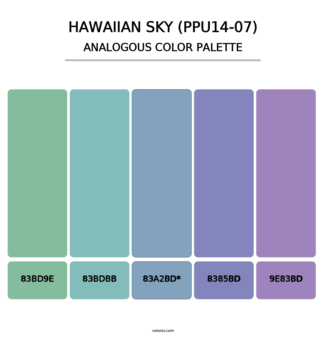 Hawaiian Sky (PPU14-07) - Analogous Color Palette