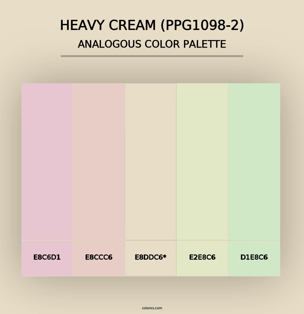 Heavy Cream (PPG1098-2) - Analogous Color Palette