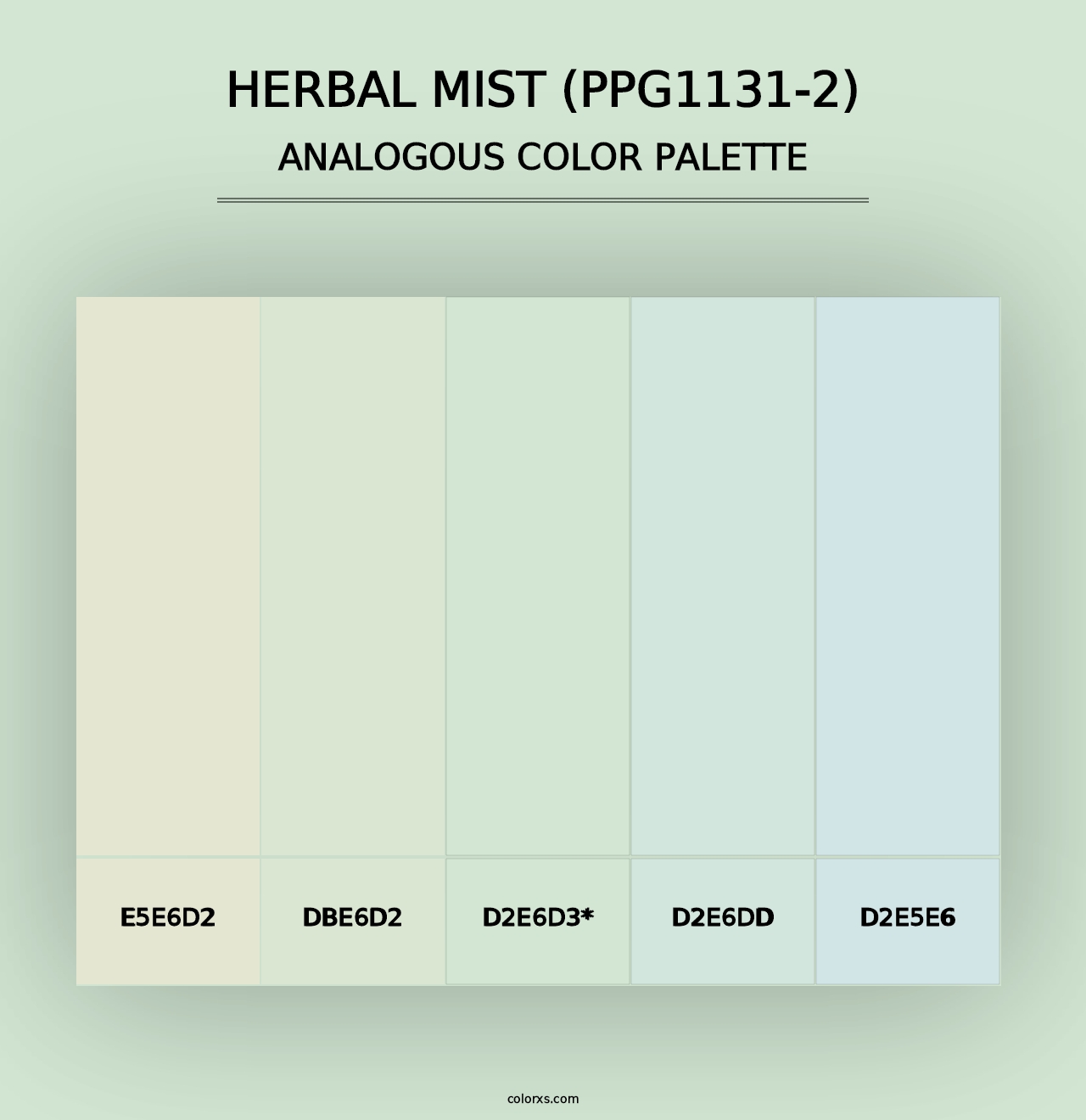 Herbal Mist (PPG1131-2) - Analogous Color Palette