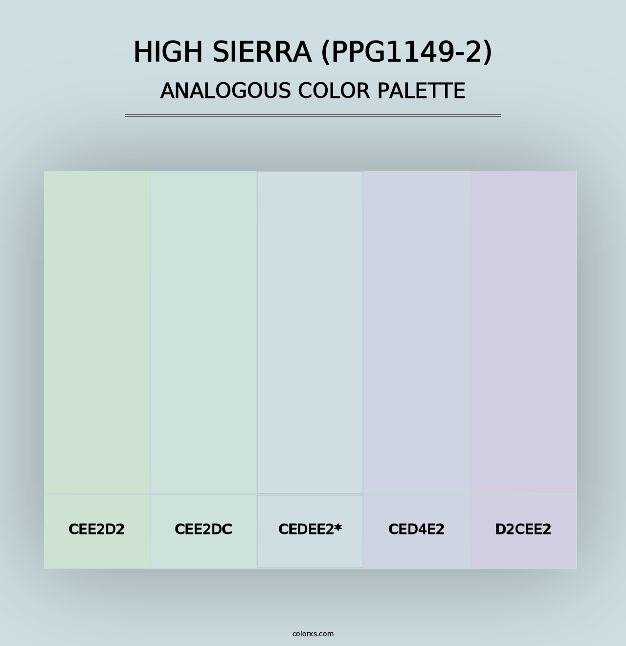 High Sierra (PPG1149-2) - Analogous Color Palette