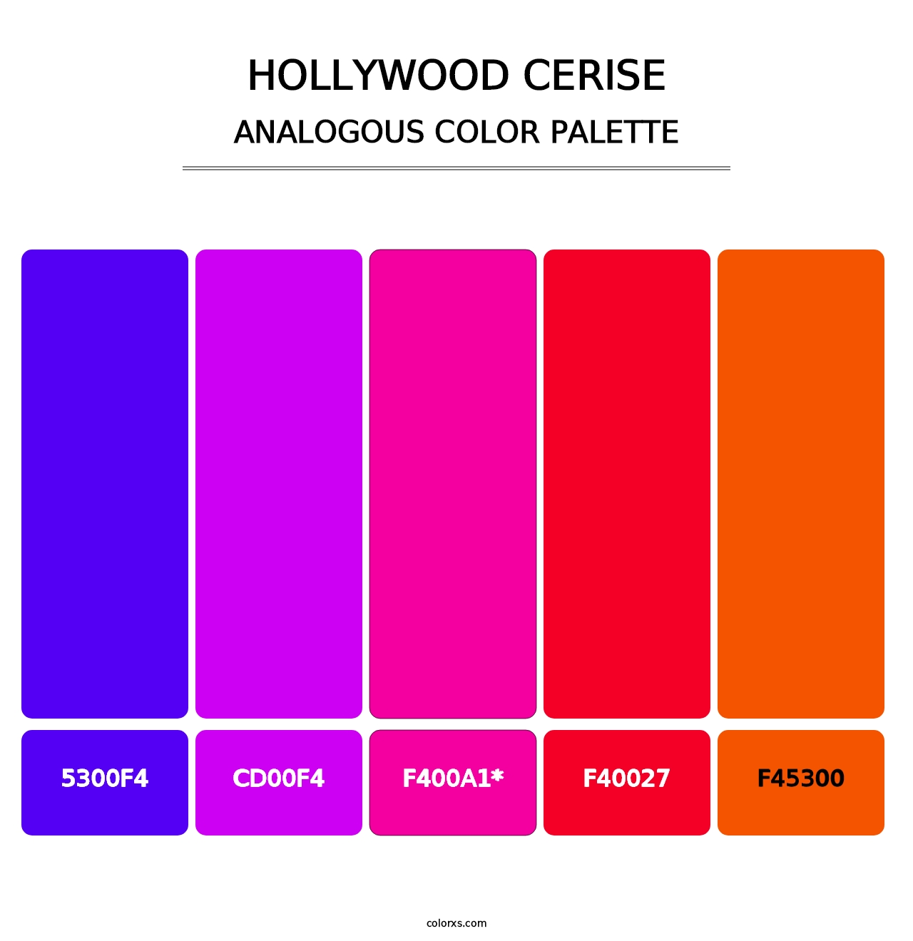 Hollywood Cerise - Analogous Color Palette