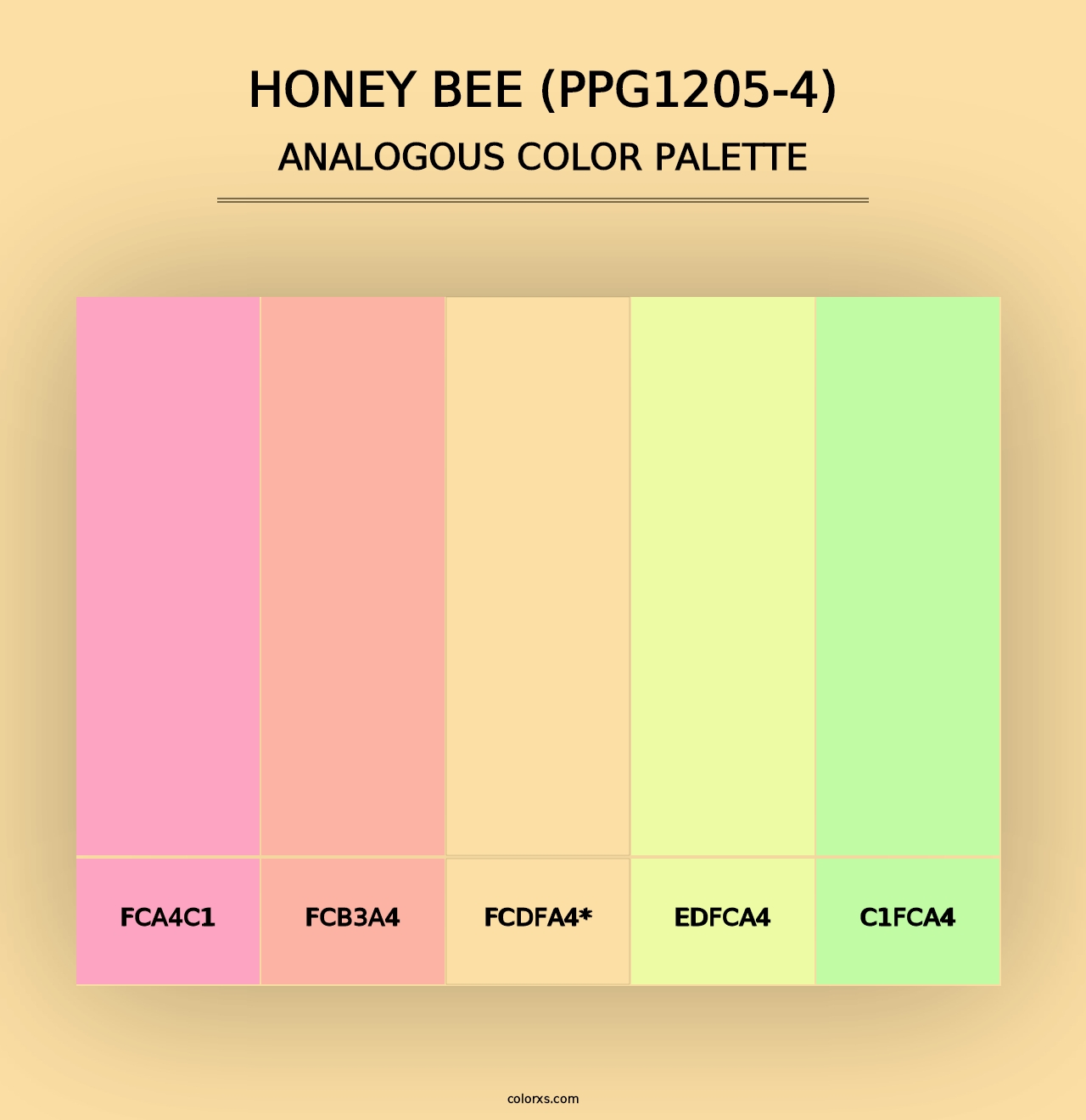 Honey Bee (PPG1205-4) - Analogous Color Palette