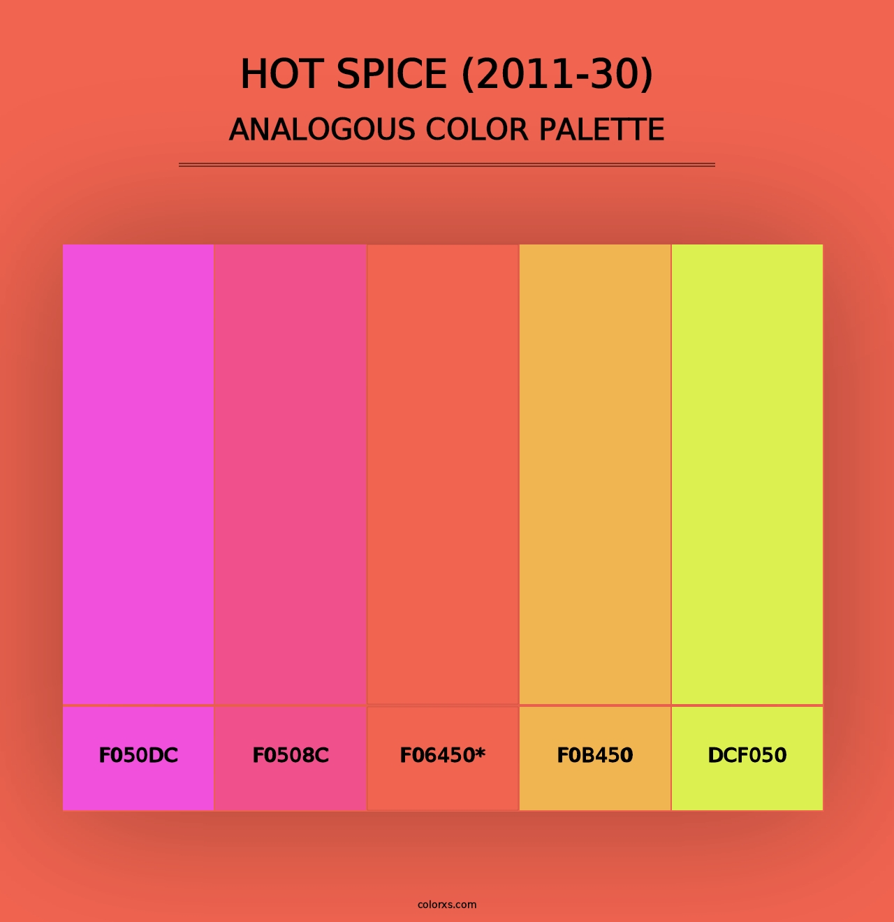 Hot Spice (2011-30) - Analogous Color Palette