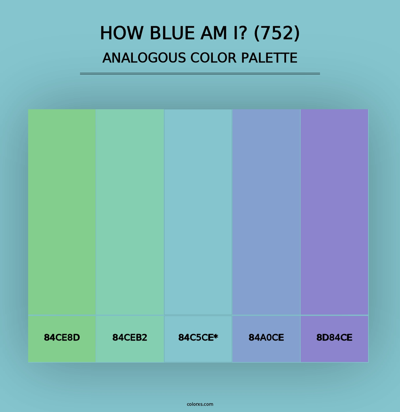 How Blue Am I? (752) - Analogous Color Palette