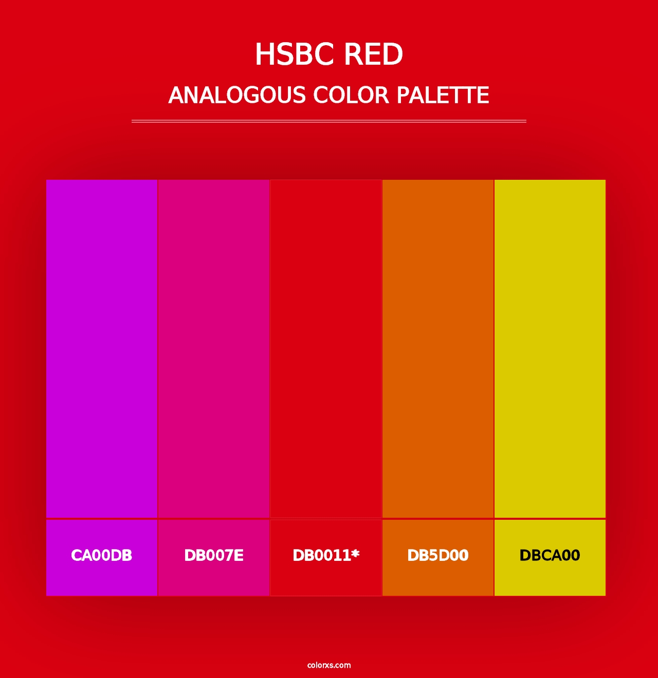 HSBC Red - Analogous Color Palette