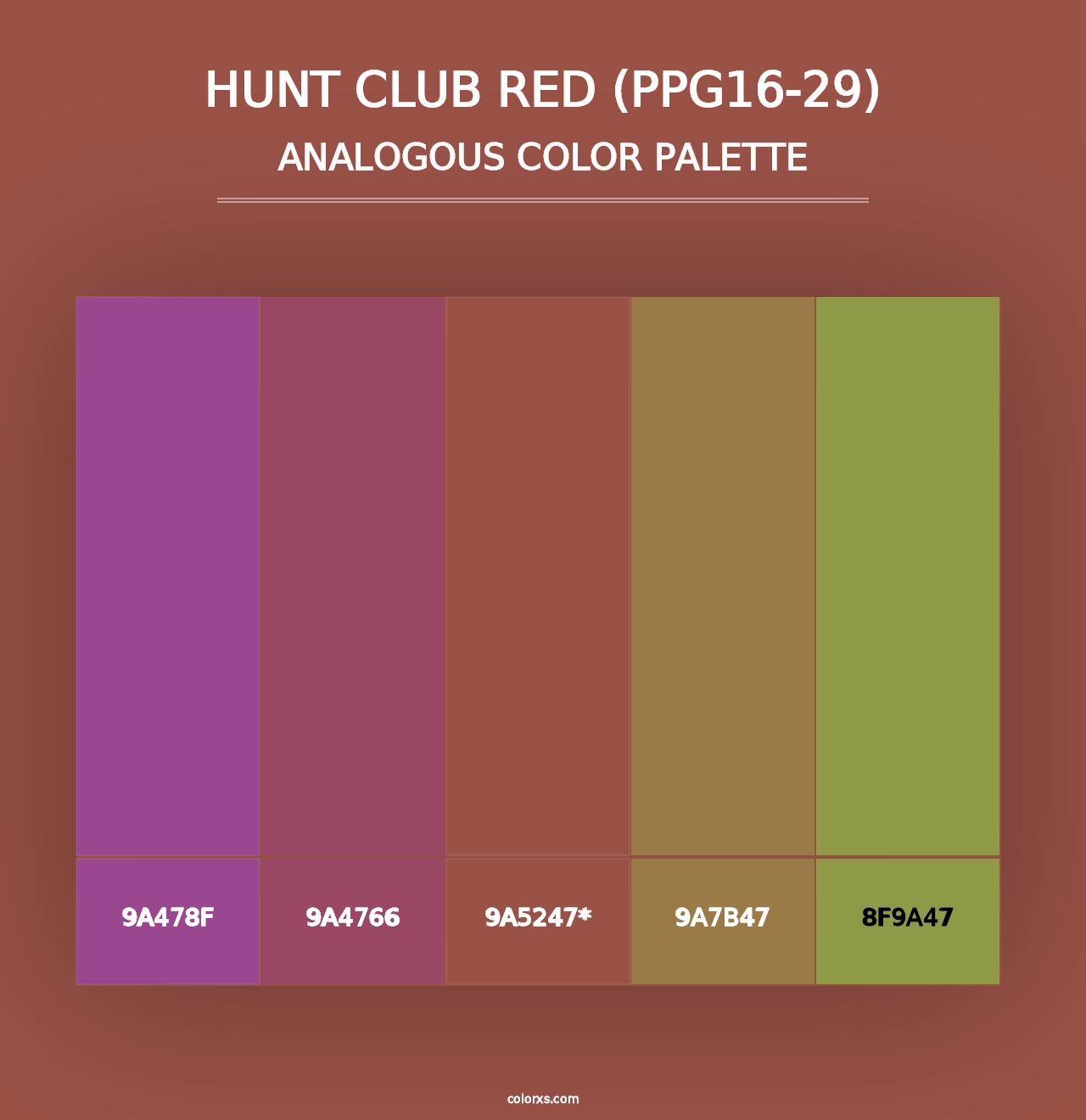 Hunt Club Red (PPG16-29) - Analogous Color Palette