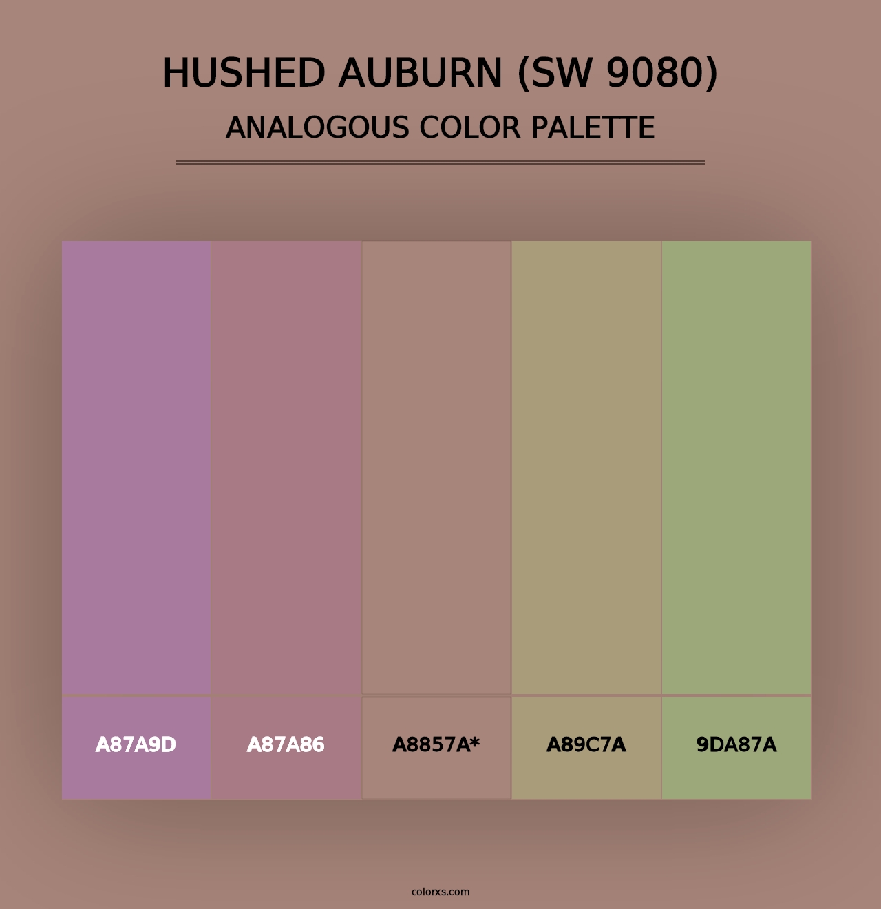 Hushed Auburn (SW 9080) - Analogous Color Palette