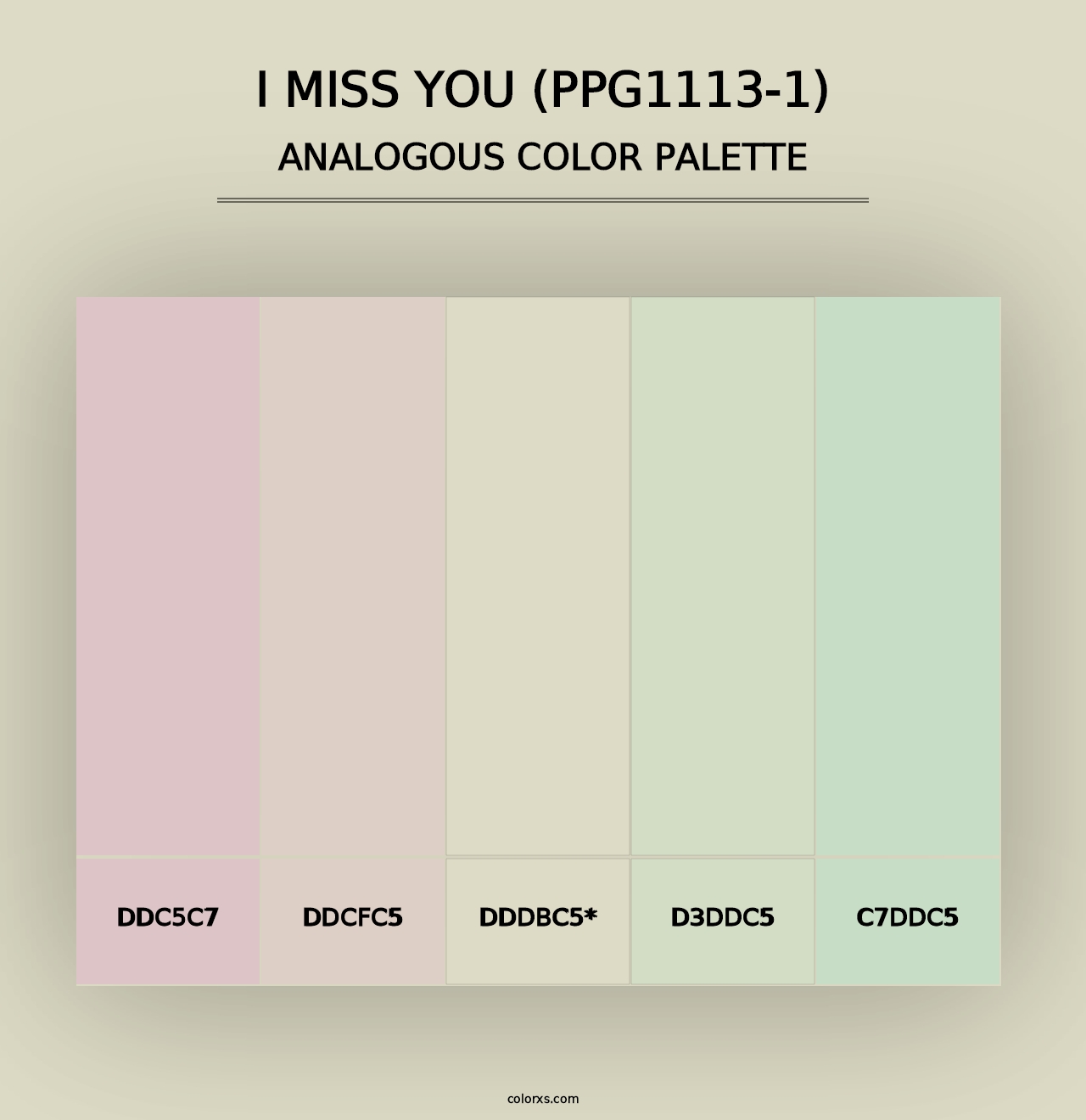 I Miss You (PPG1113-1) - Analogous Color Palette