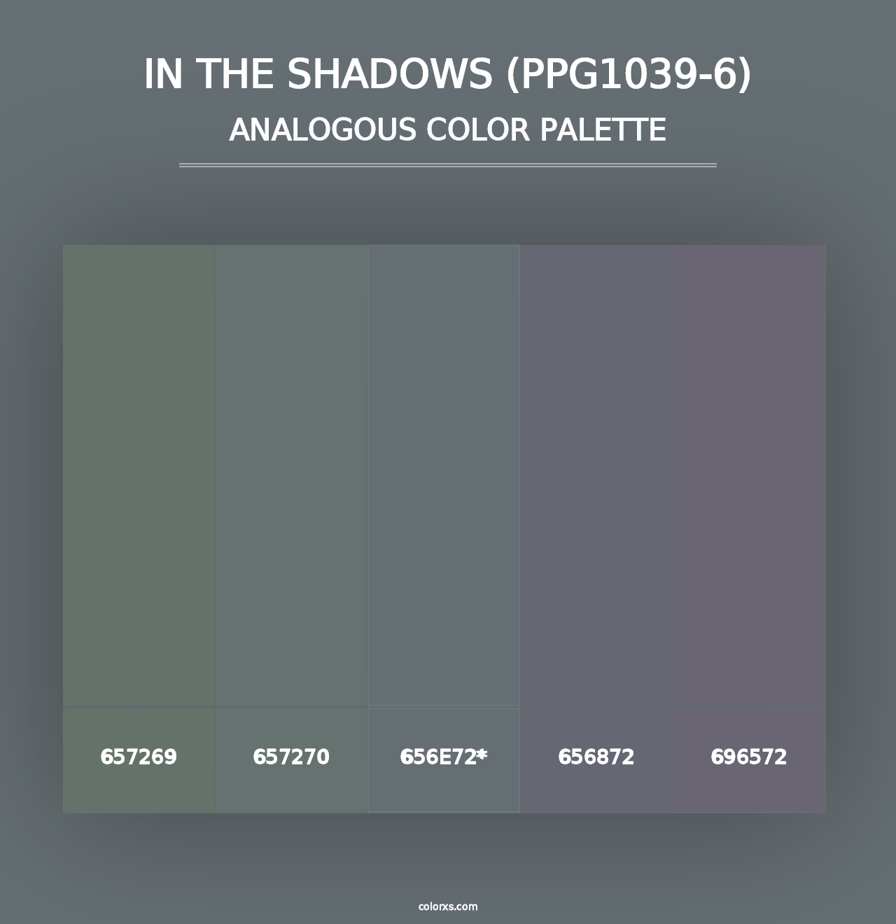 In The Shadows (PPG1039-6) - Analogous Color Palette