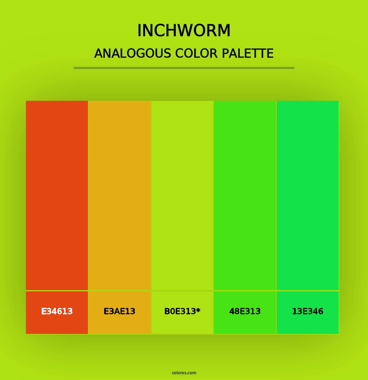 Inchworm - Analogous Color Palette