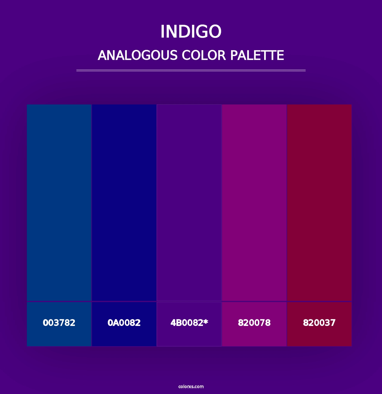 Indigo - Analogous Color Palette