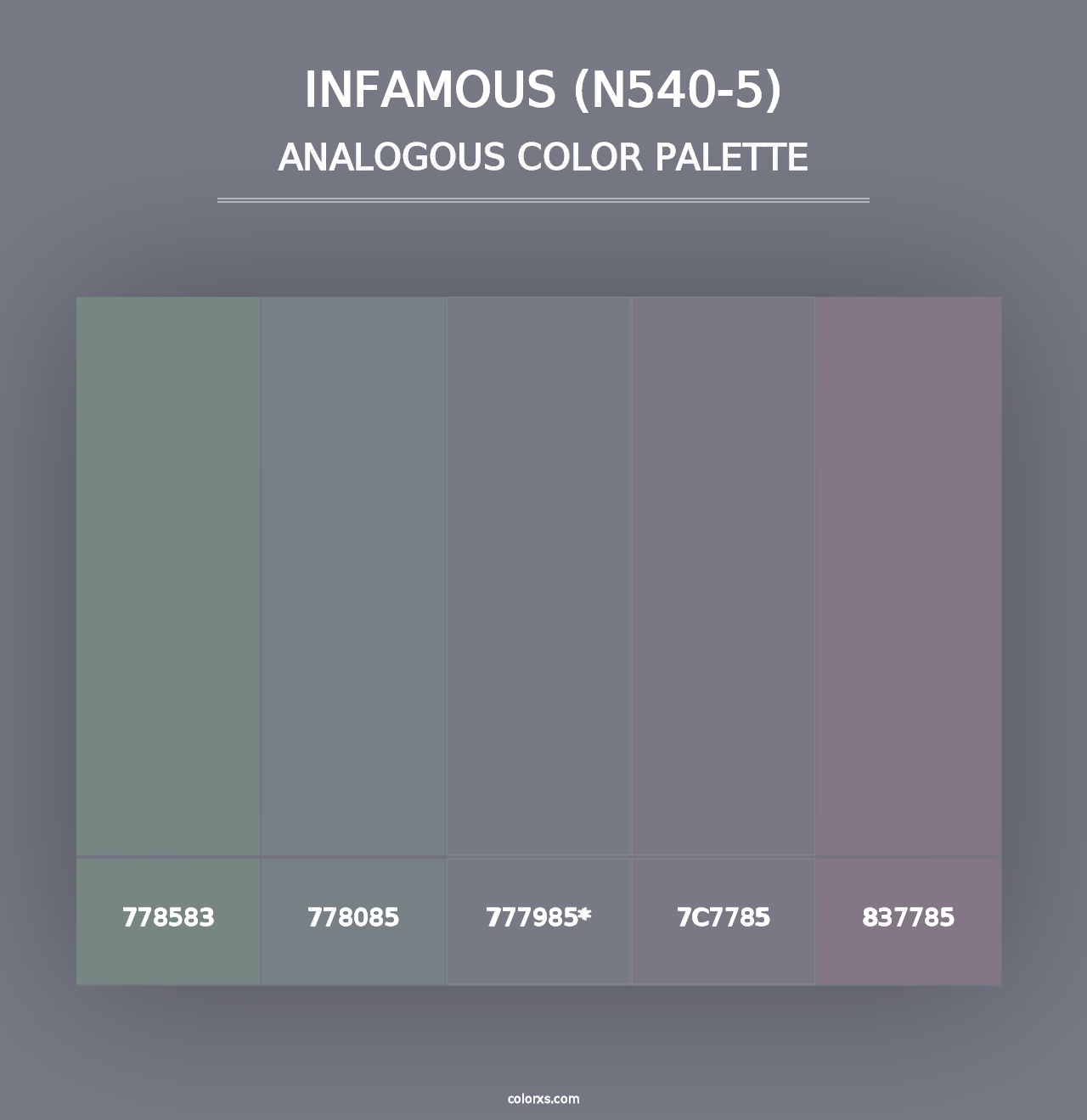 Infamous (N540-5) - Analogous Color Palette