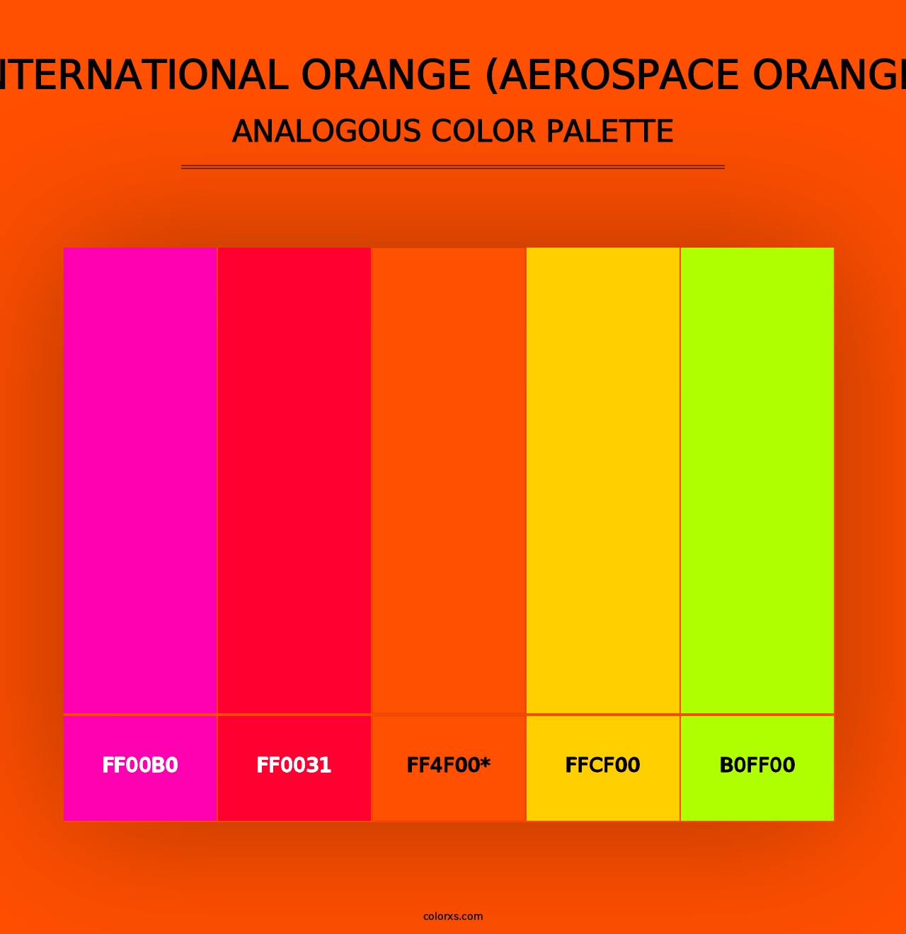 International Orange (Aerospace Orange) - Analogous Color Palette