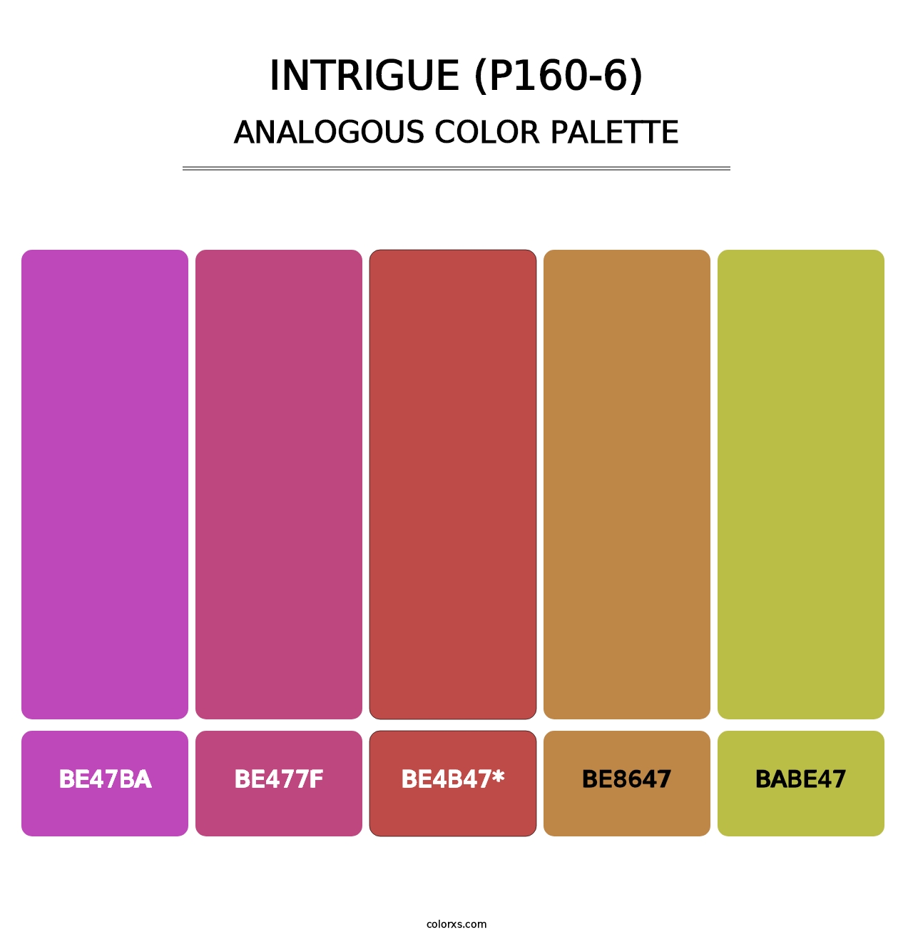 Intrigue (P160-6) - Analogous Color Palette