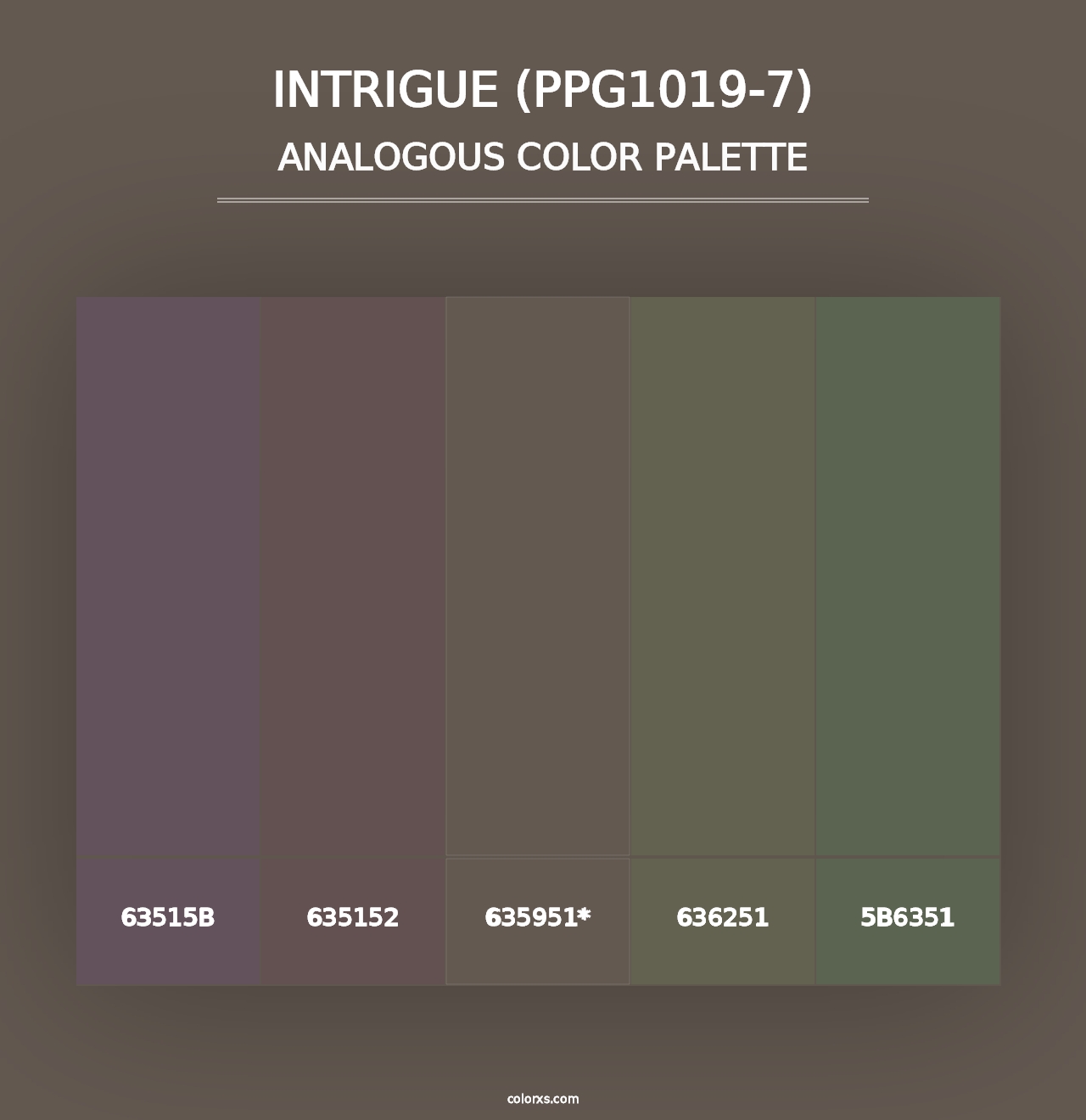 Intrigue (PPG1019-7) - Analogous Color Palette