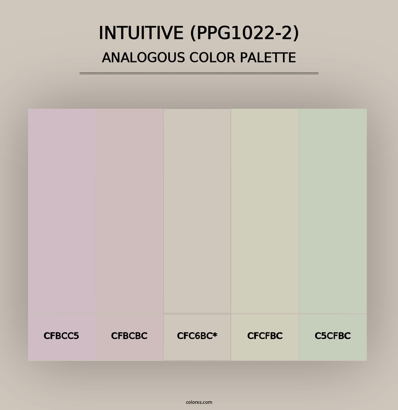 Intuitive (PPG1022-2) - Analogous Color Palette