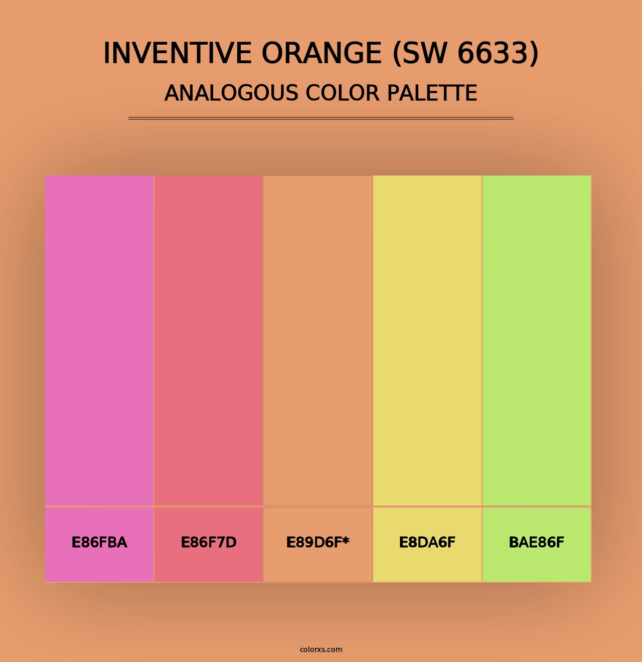 Inventive Orange (SW 6633) - Analogous Color Palette