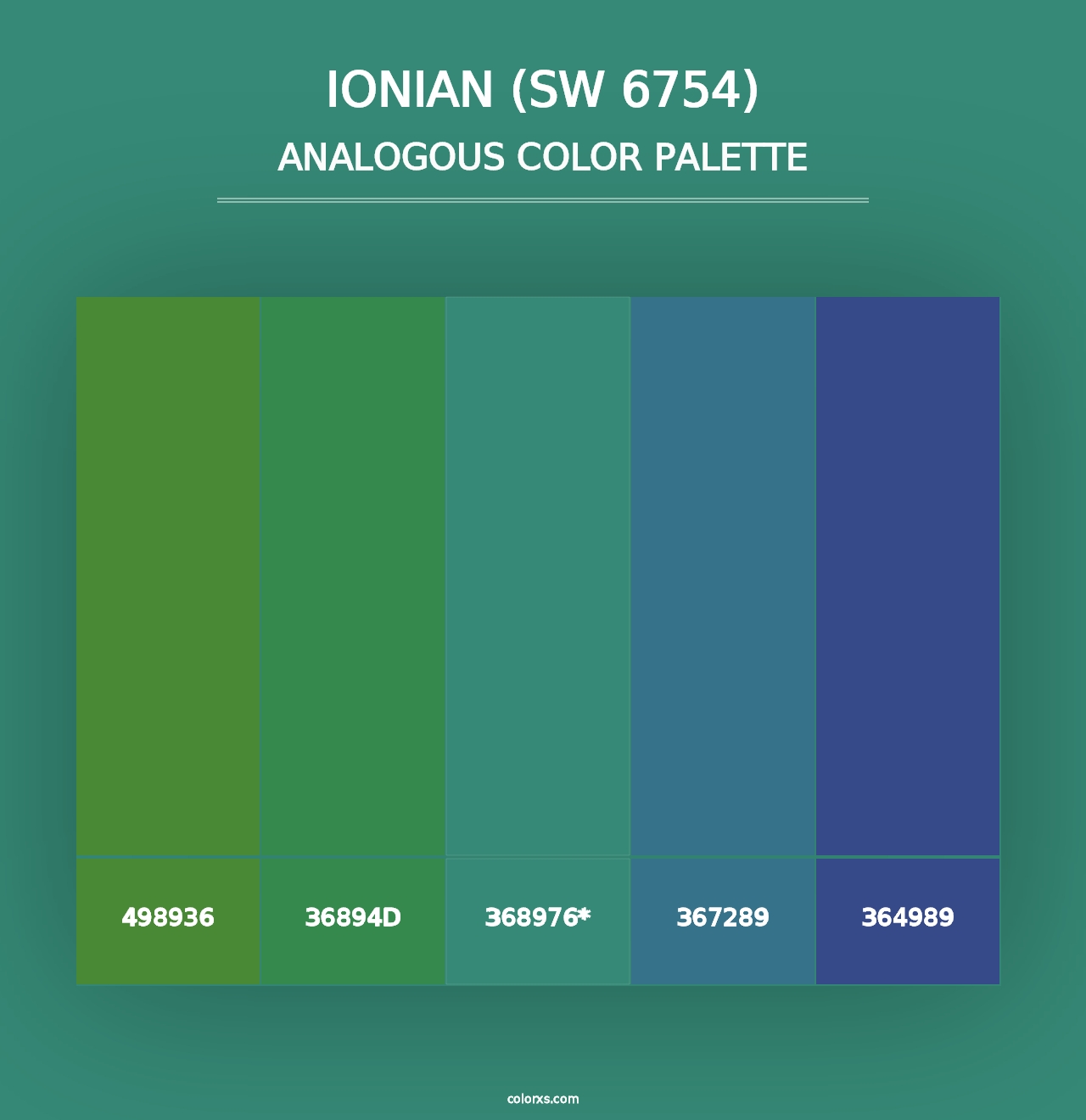 Ionian (SW 6754) - Analogous Color Palette