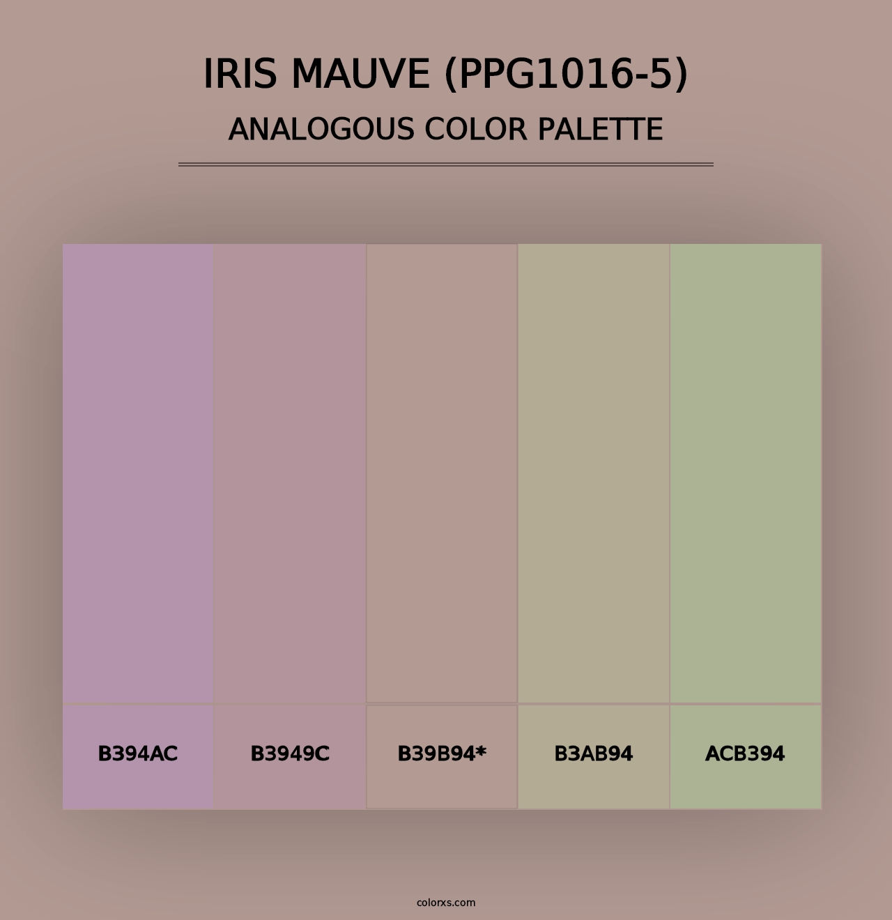 Iris Mauve (PPG1016-5) - Analogous Color Palette