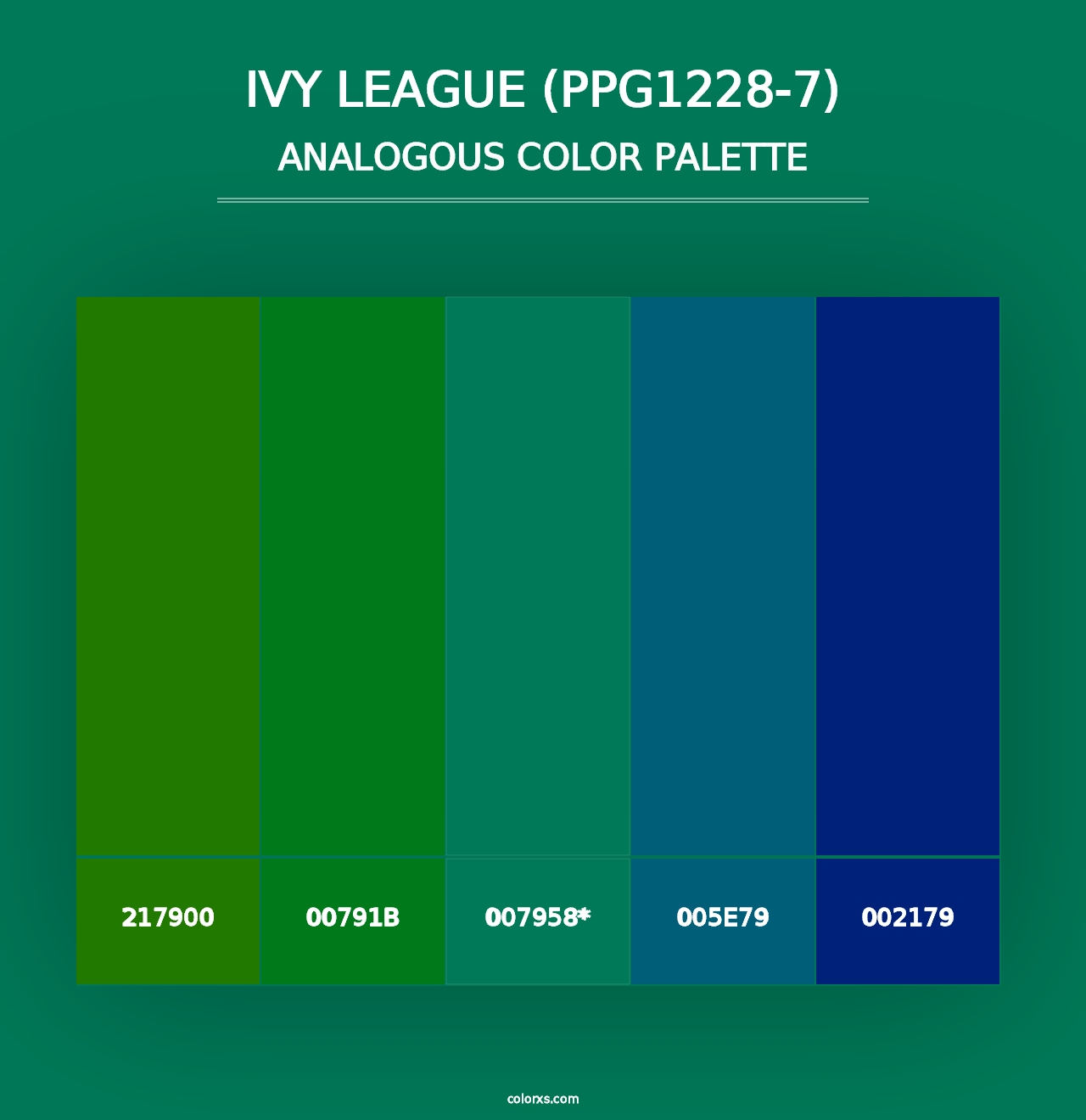 Ivy League (PPG1228-7) - Analogous Color Palette