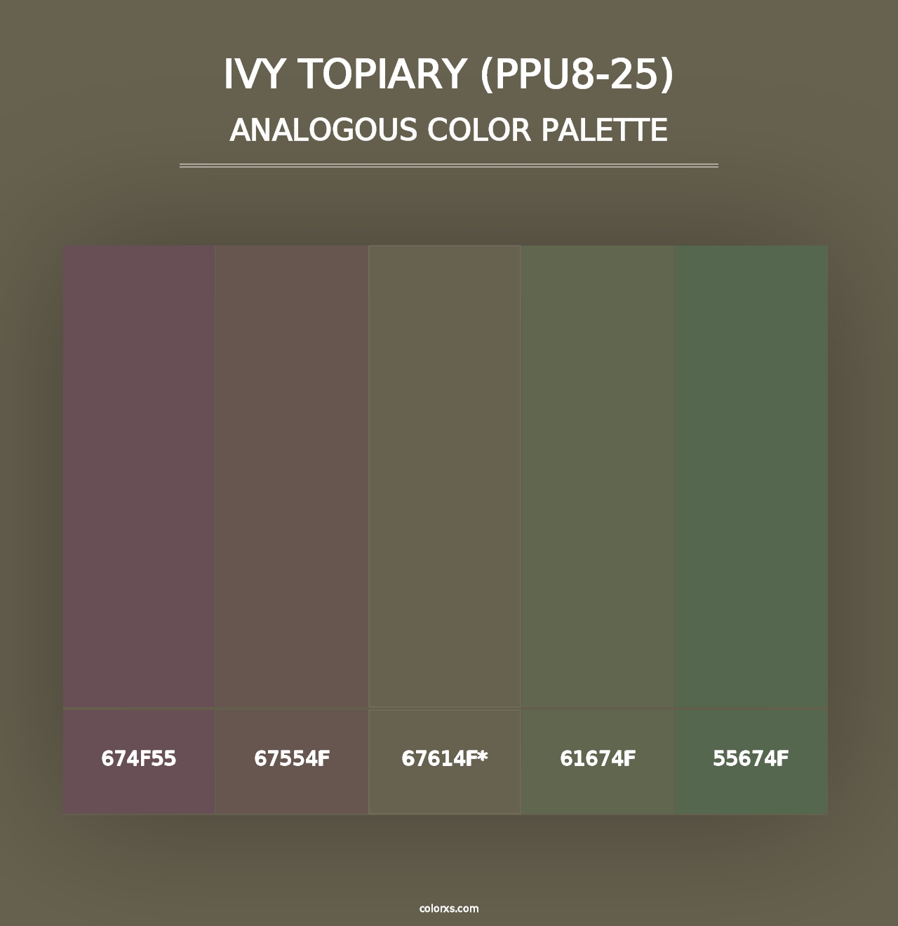 Ivy Topiary (PPU8-25) - Analogous Color Palette