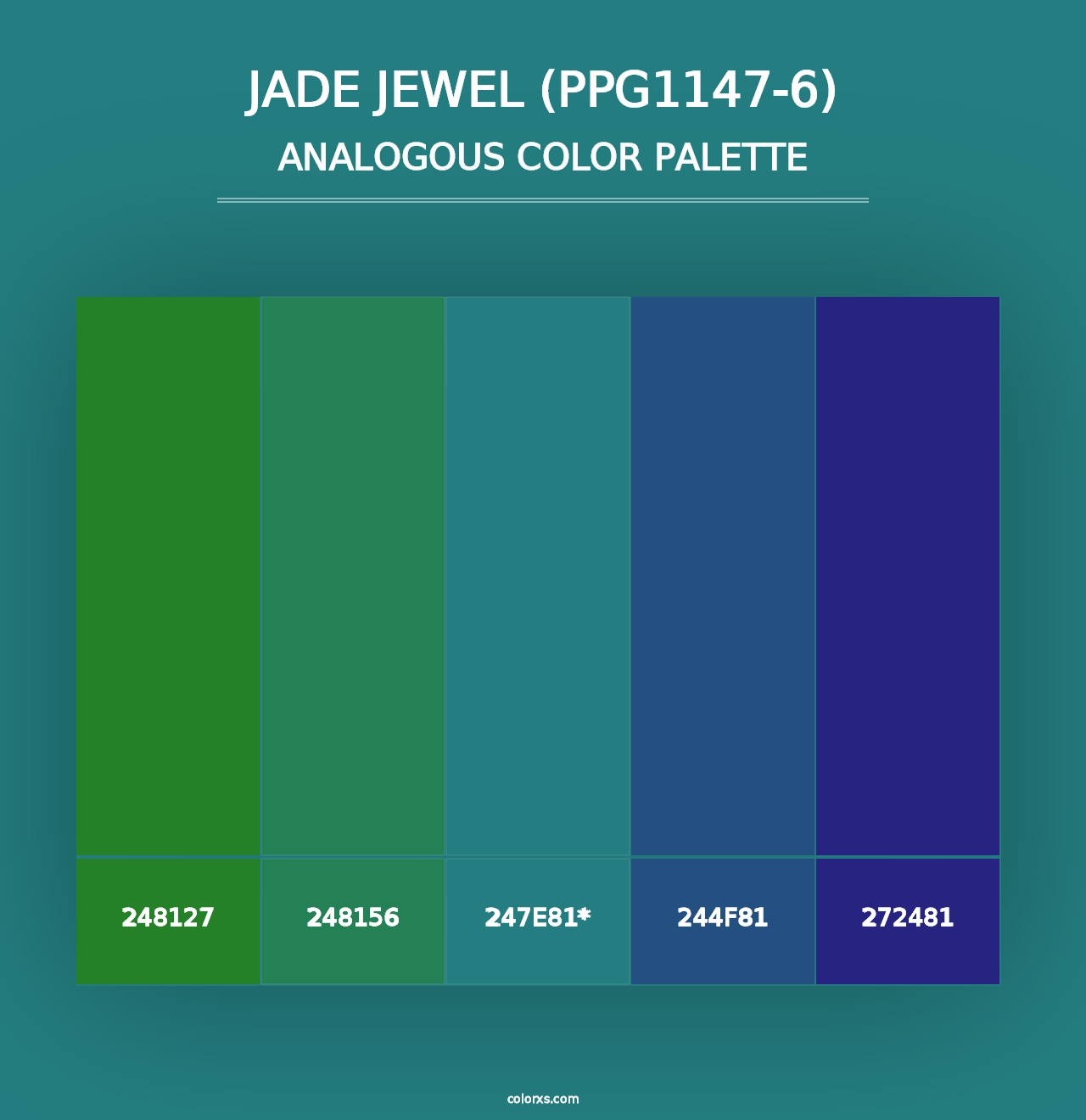 Jade Jewel (PPG1147-6) - Analogous Color Palette