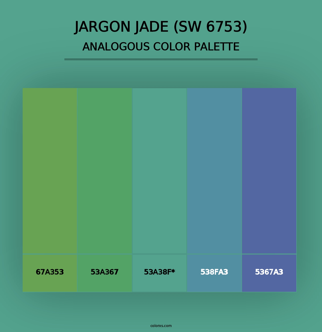 Jargon Jade (SW 6753) - Analogous Color Palette