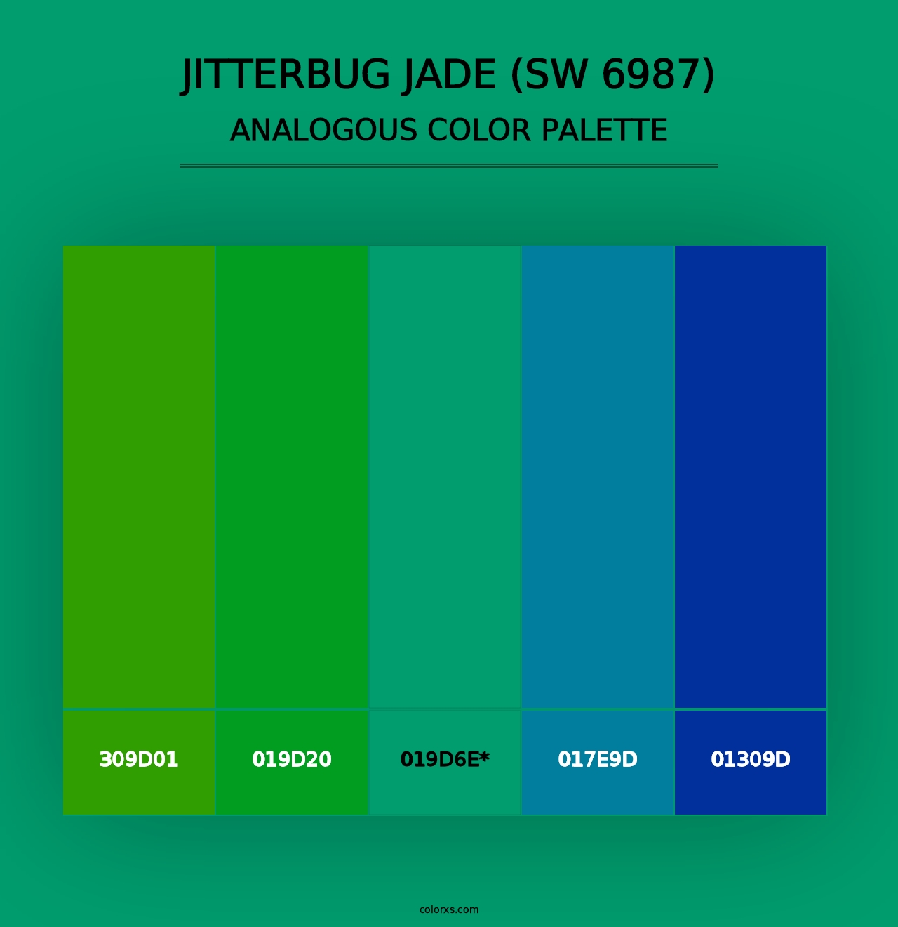 Jitterbug Jade (SW 6987) - Analogous Color Palette