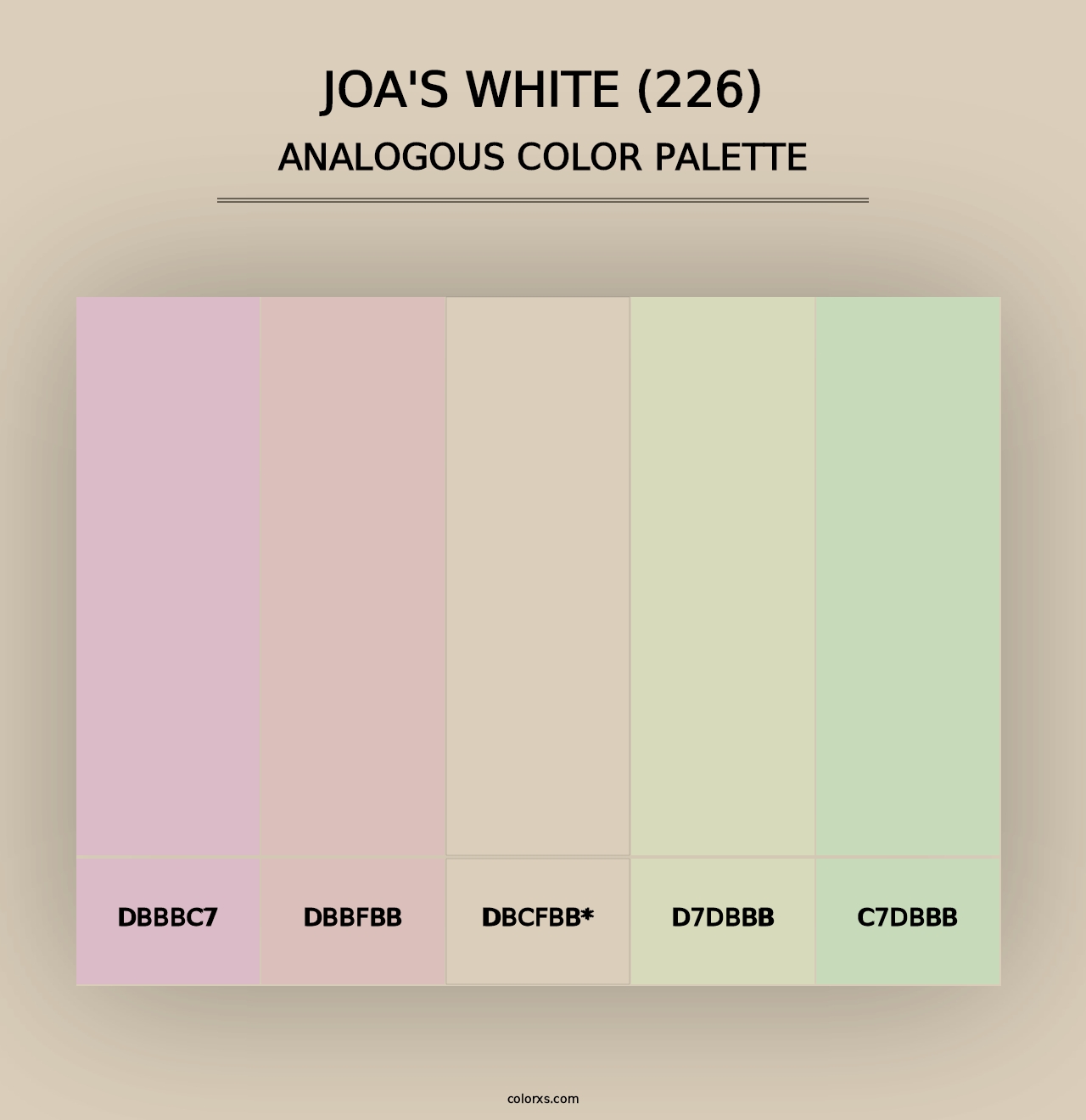 Joa's White (226) - Analogous Color Palette