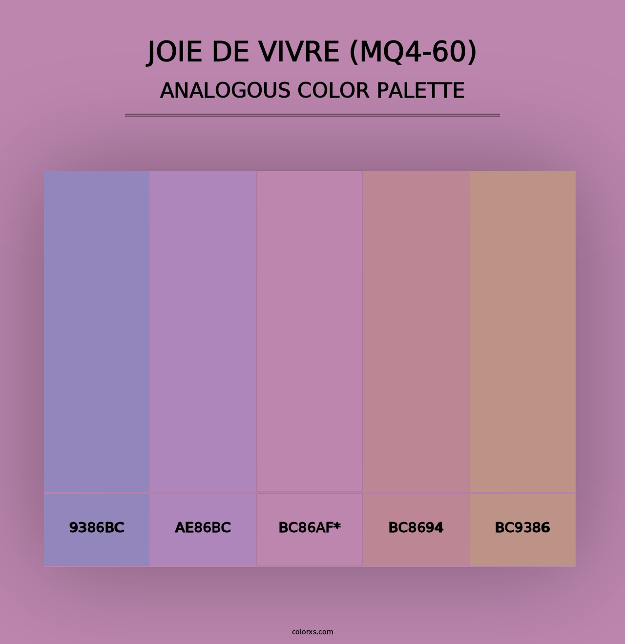 Joie De Vivre (MQ4-60) - Analogous Color Palette