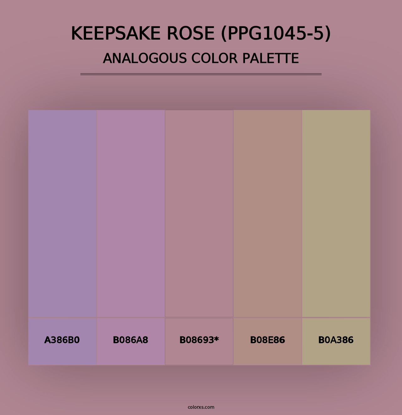 Keepsake Rose (PPG1045-5) - Analogous Color Palette