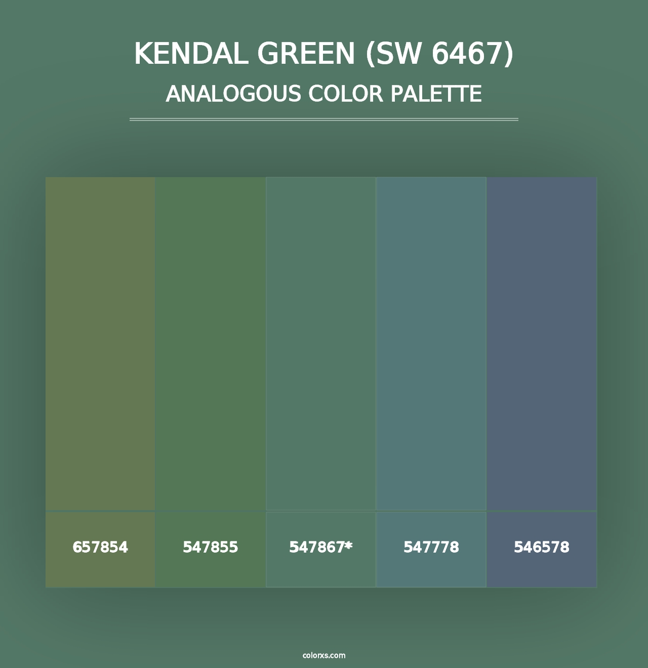 Kendal Green (SW 6467) - Analogous Color Palette