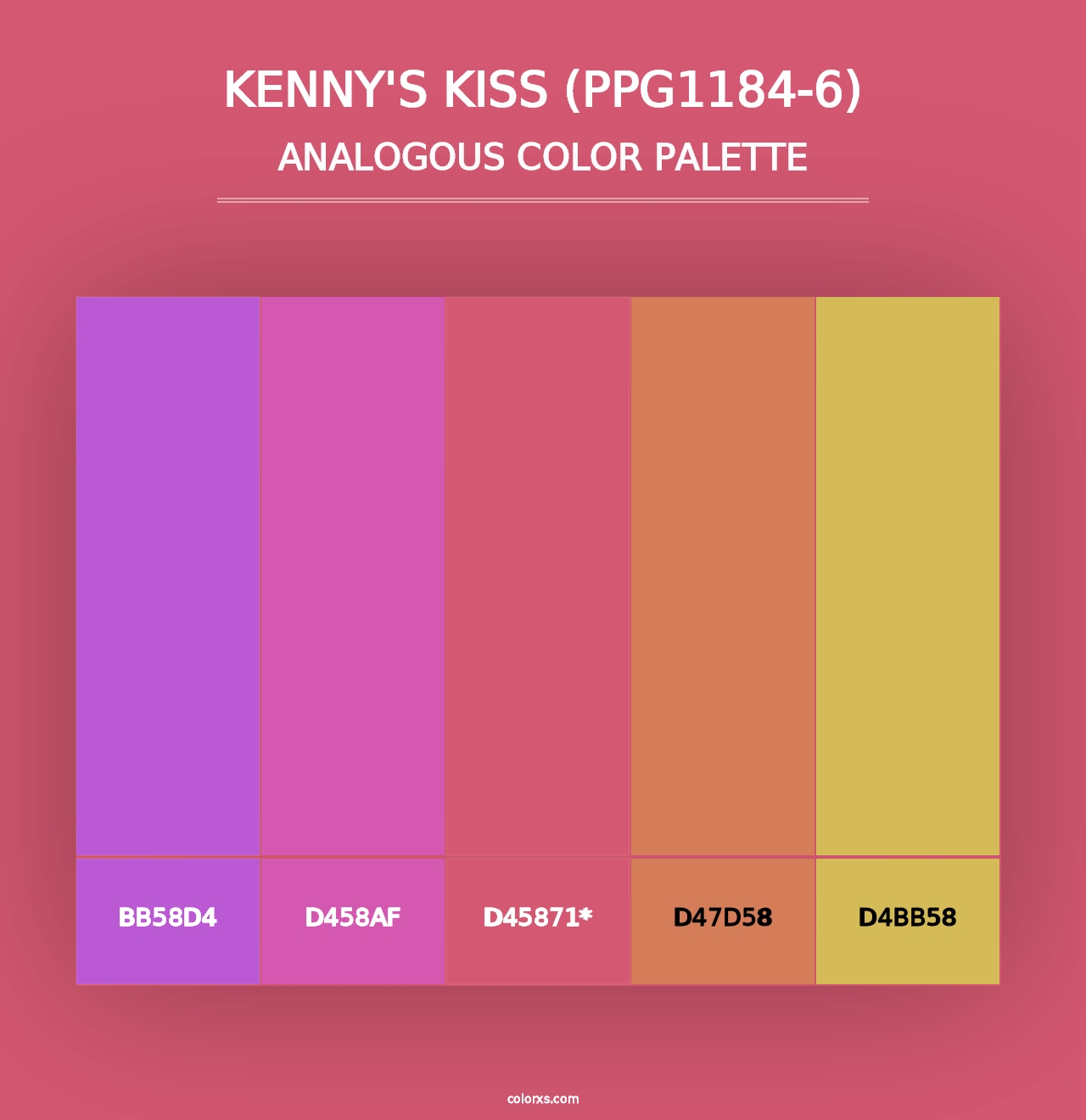 Kenny's Kiss (PPG1184-6) - Analogous Color Palette