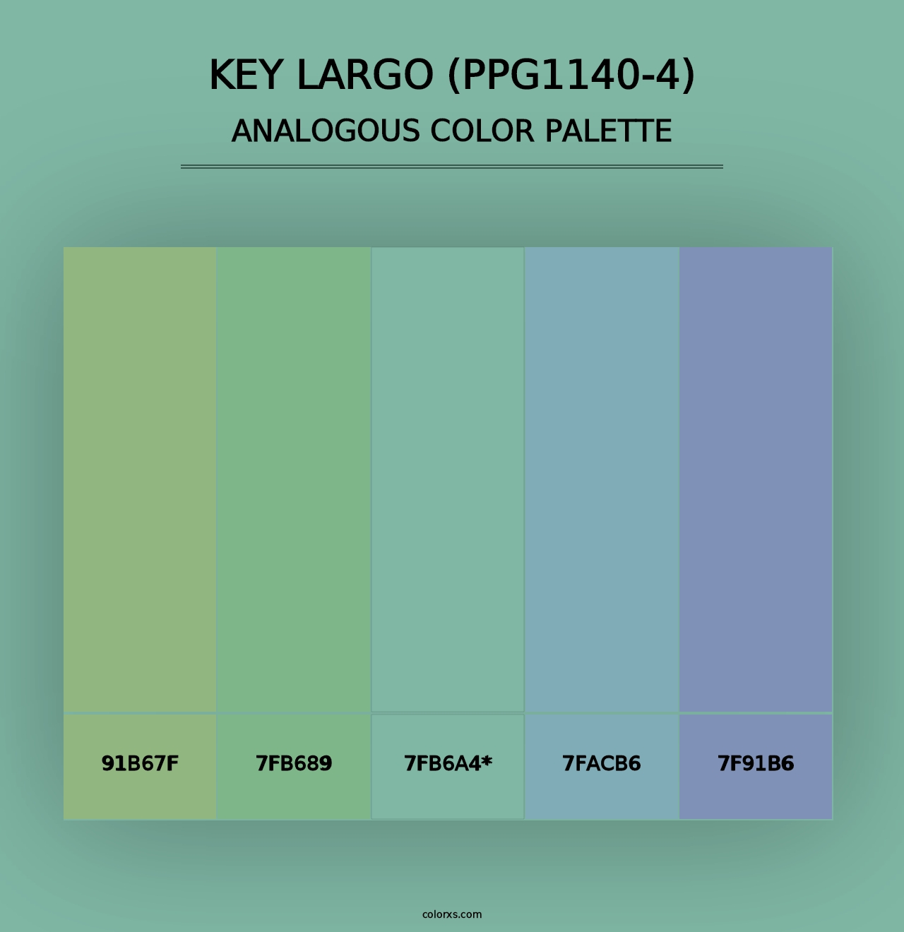 Key Largo (PPG1140-4) - Analogous Color Palette