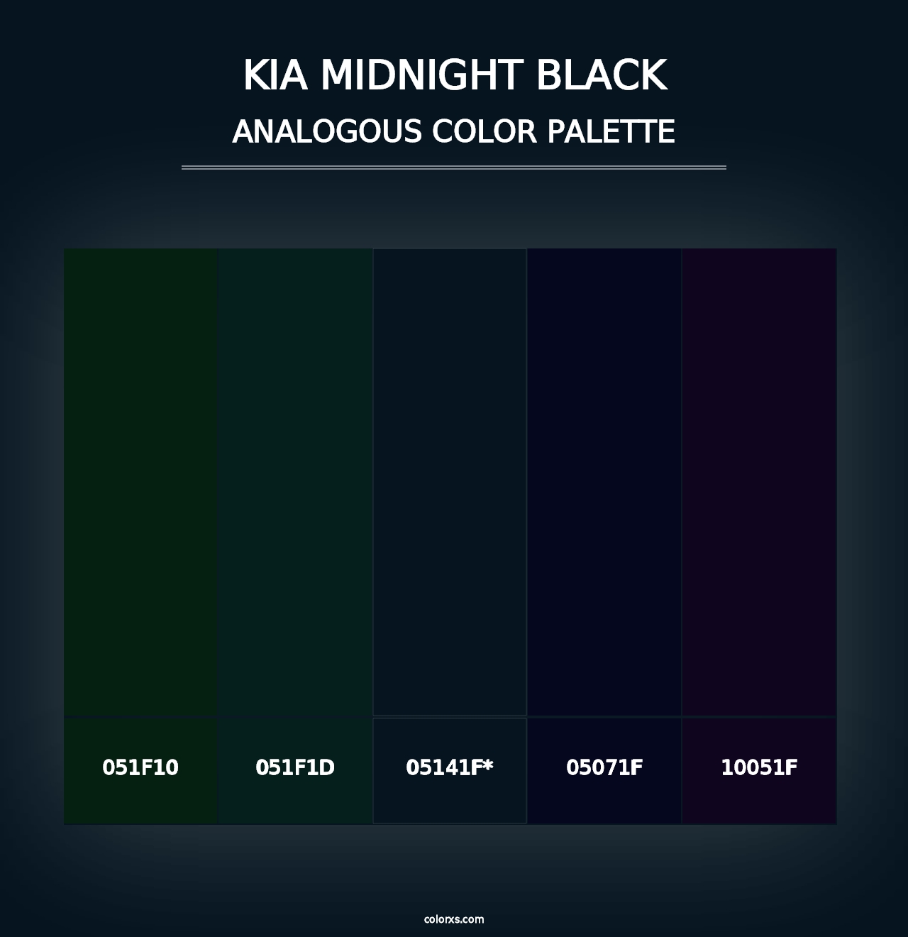 Kia Midnight Black - Analogous Color Palette