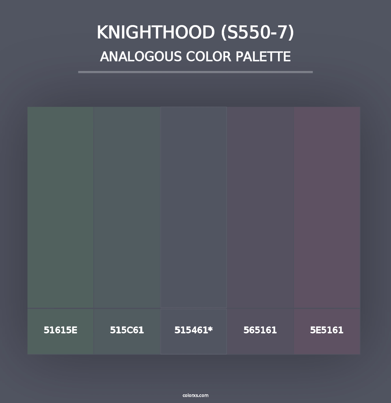 Knighthood (S550-7) - Analogous Color Palette