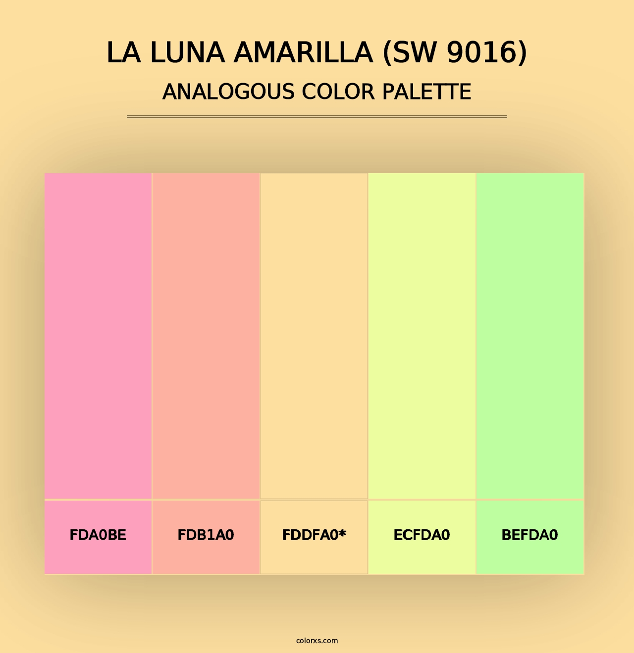 La Luna Amarilla (SW 9016) - Analogous Color Palette