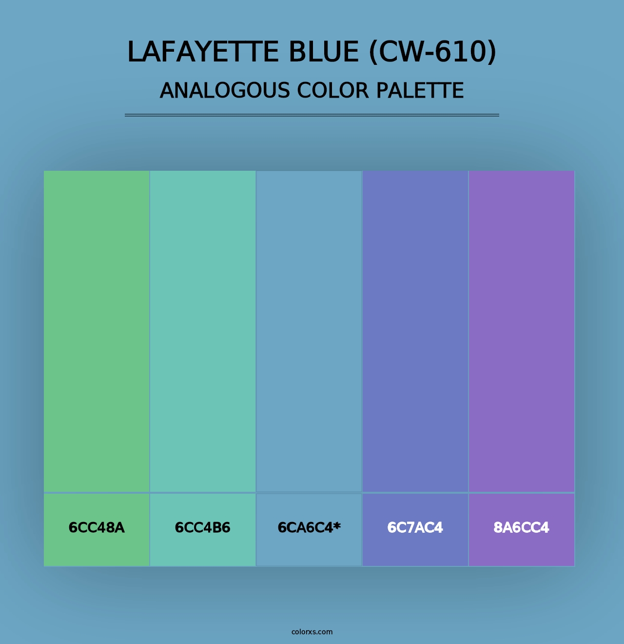 Lafayette Blue (CW-610) - Analogous Color Palette