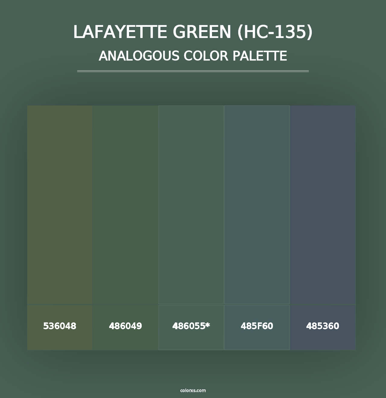 Lafayette Green (HC-135) - Analogous Color Palette